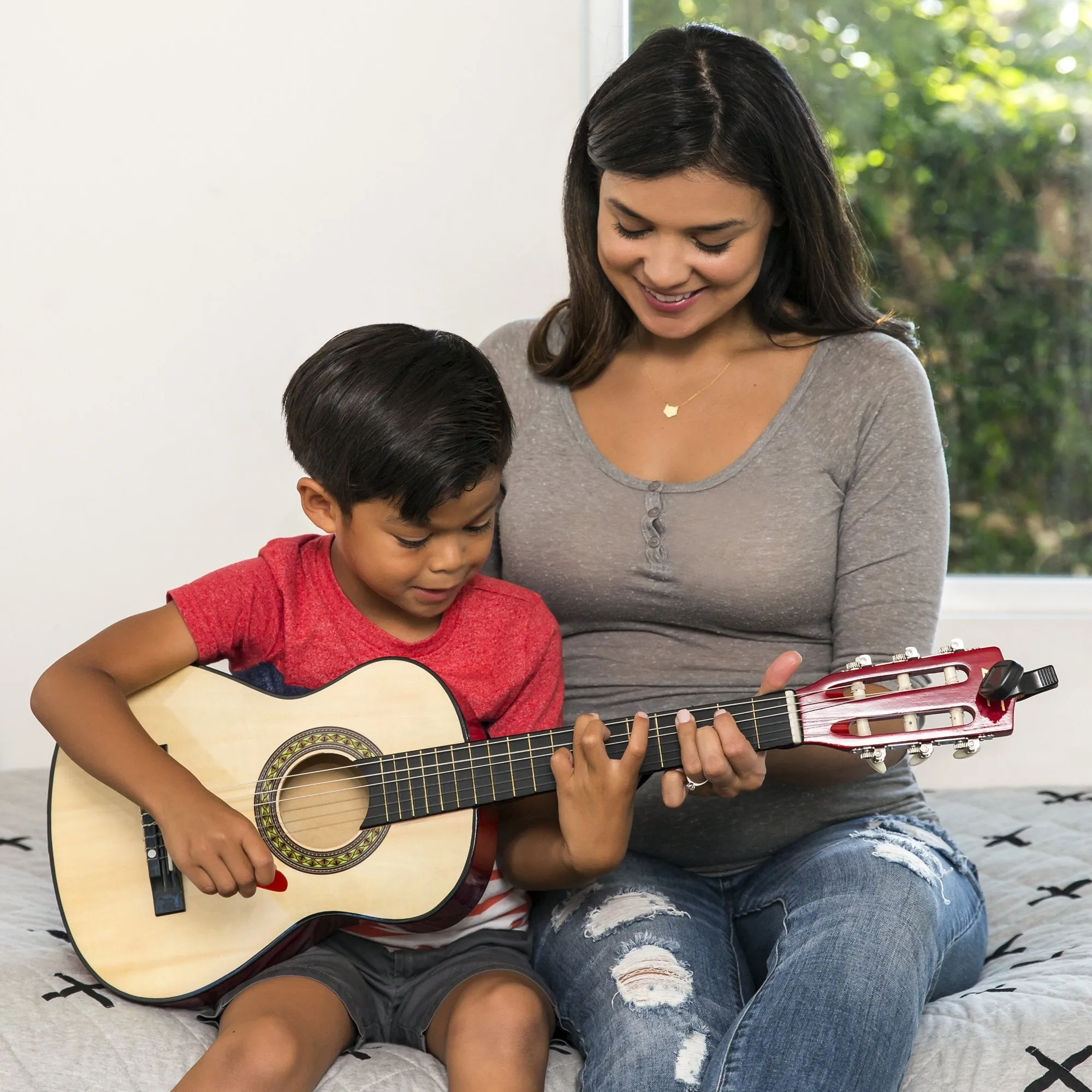 30in Kids Classical Acoustic Guitar Beginners Set w/ Bag, E-Tuner, Strap