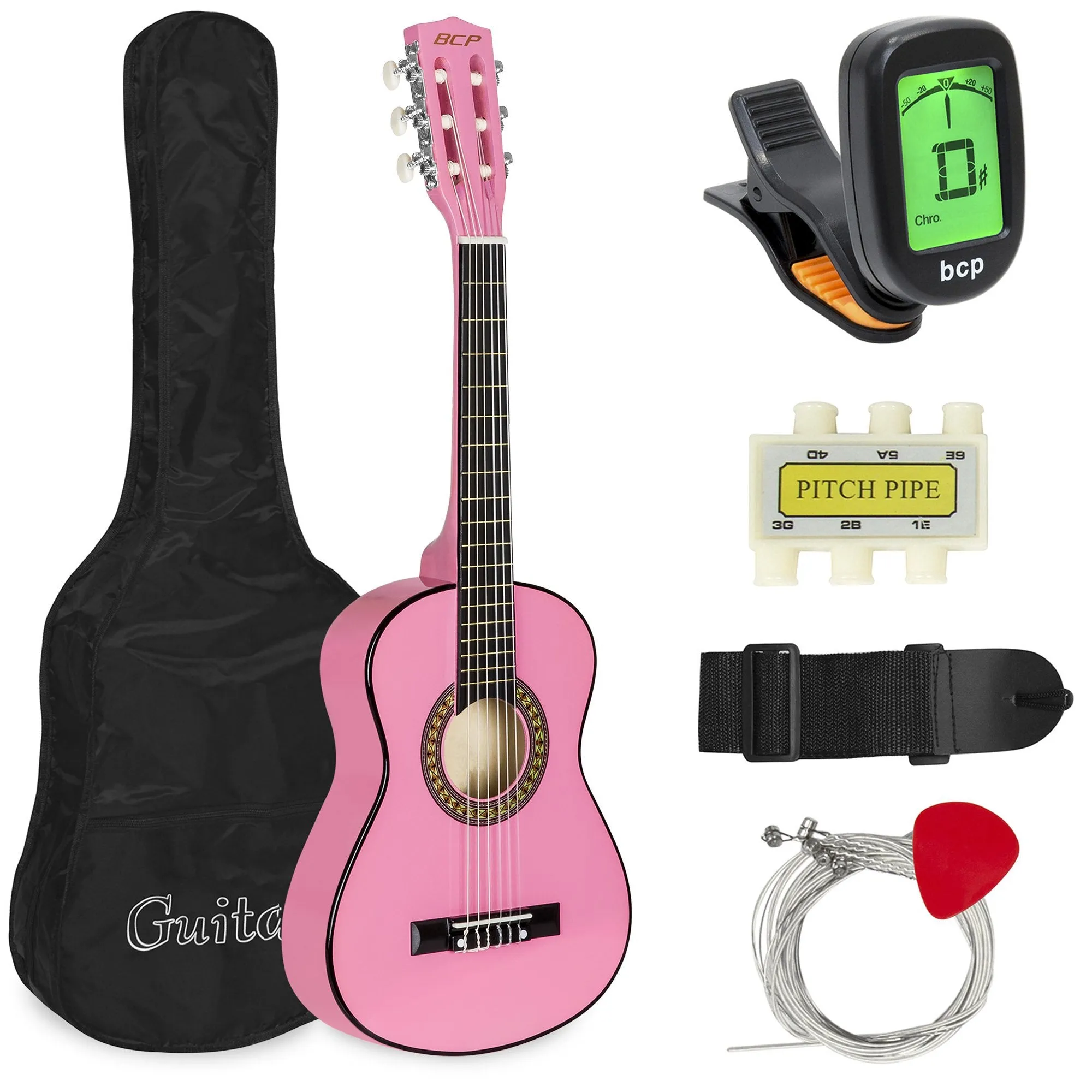 30in Kids Classical Acoustic Guitar Beginners Set w/ Bag, E-Tuner, Strap
