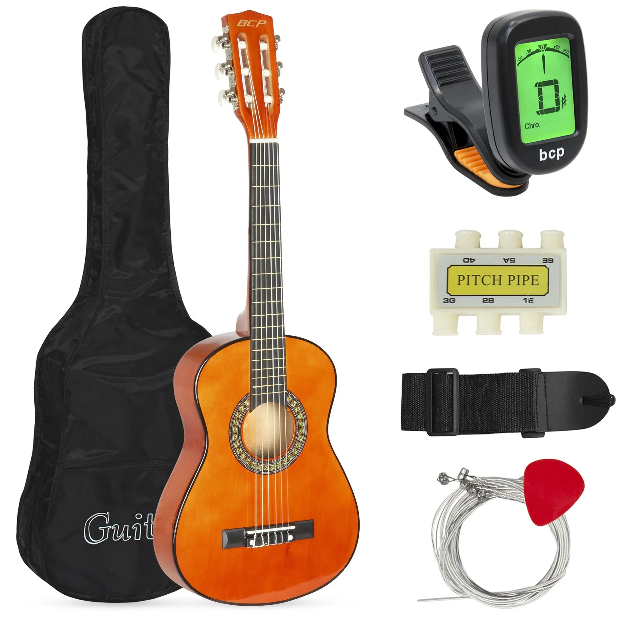 30in Kids Classical Acoustic Guitar Beginners Set w/ Bag, E-Tuner, Strap