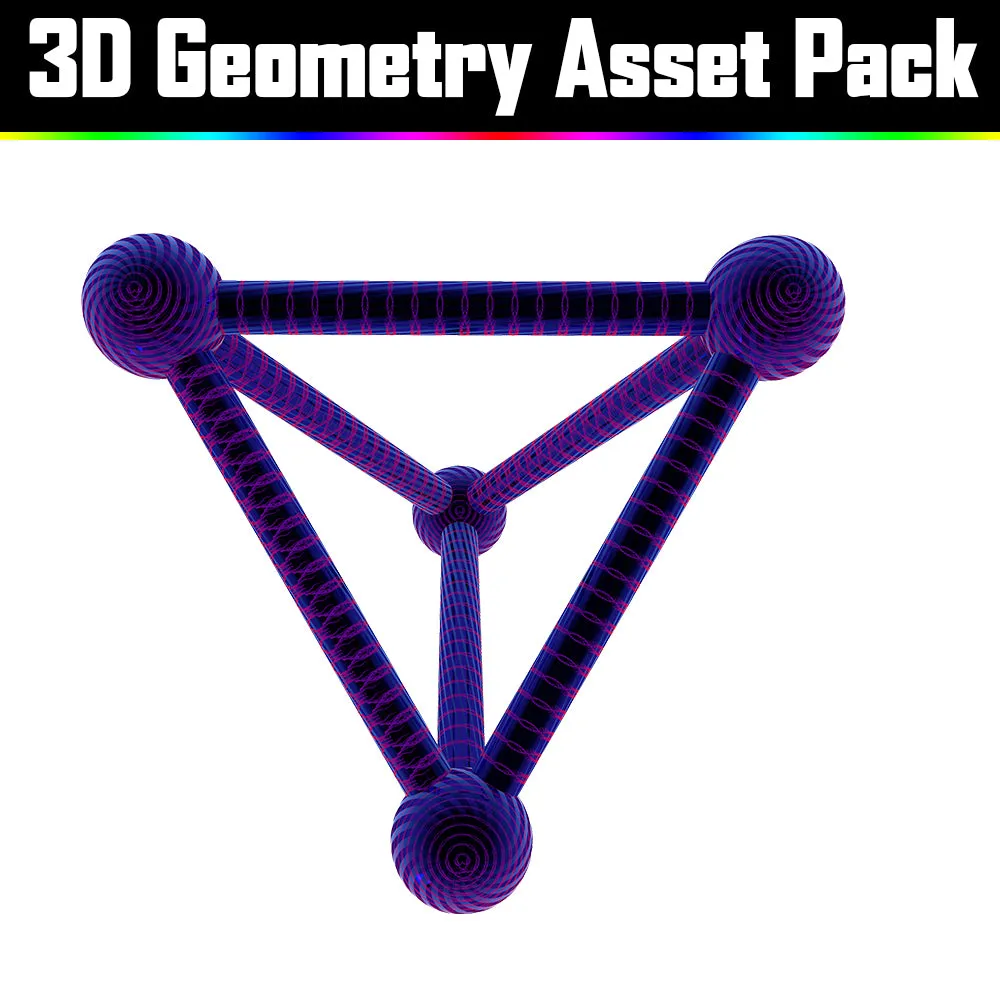 3D Geometry Asset Pack - Psychedelic Art Graphic Assets