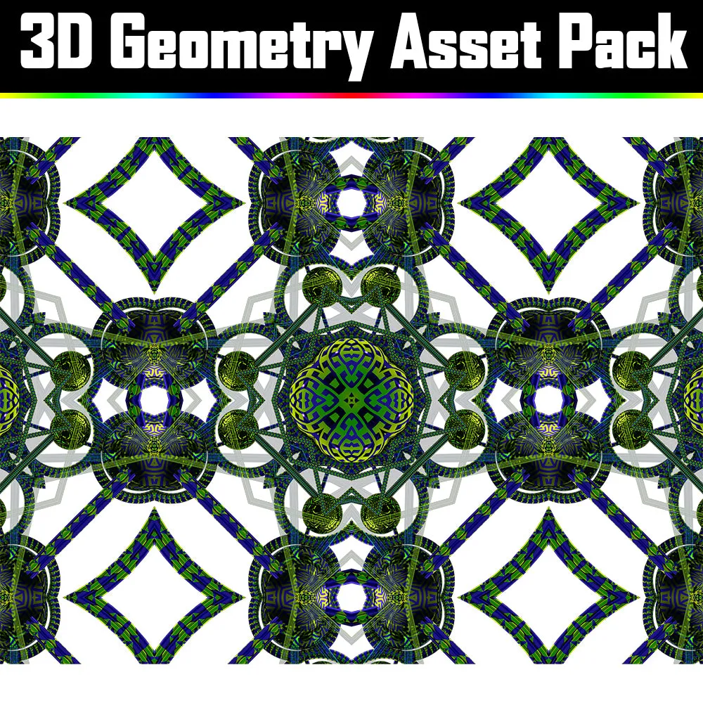 3D Geometry Asset Pack - Psychedelic Art Graphic Assets