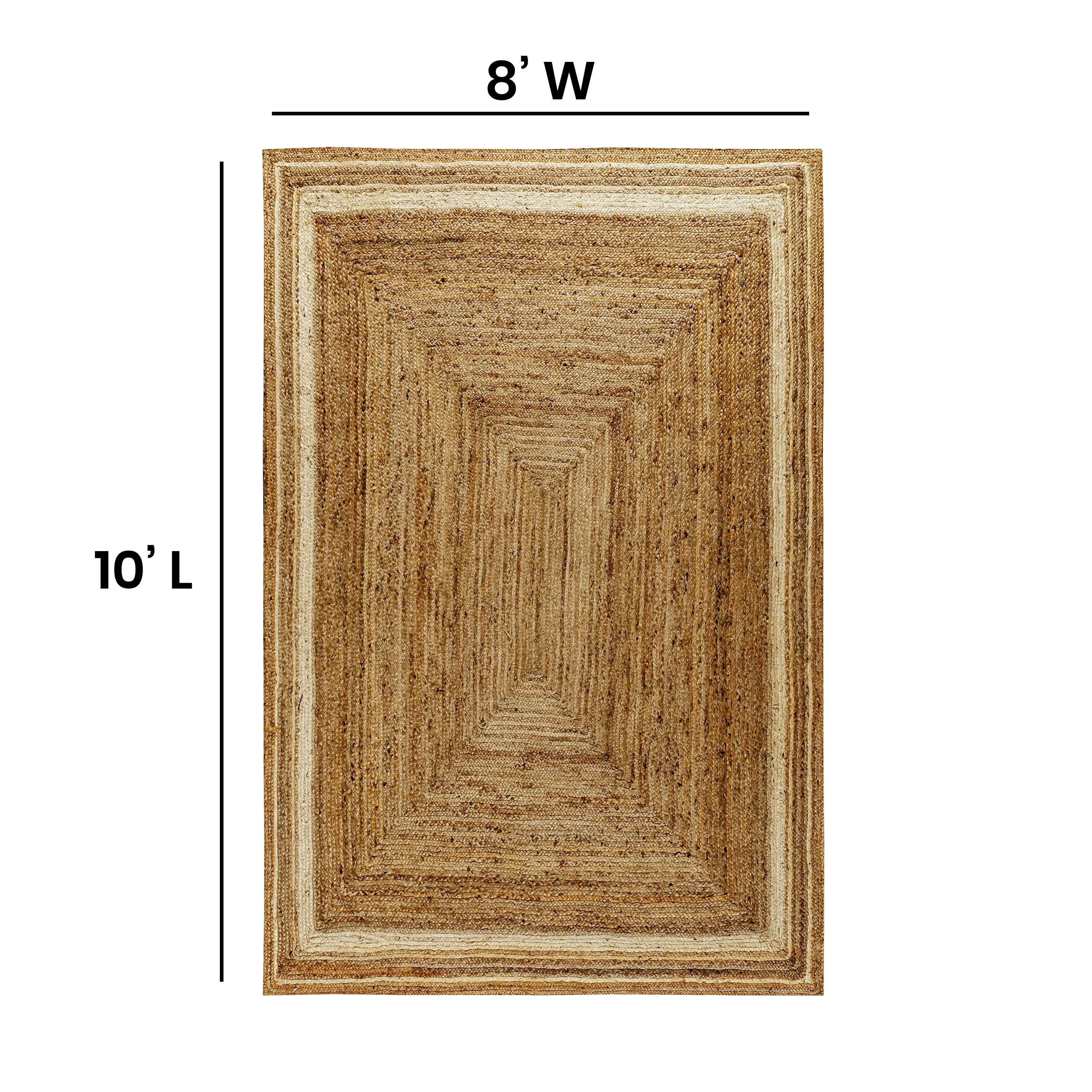 8' x 10' Natural Jute Area Rug RC-JR-2045-12-810-GG