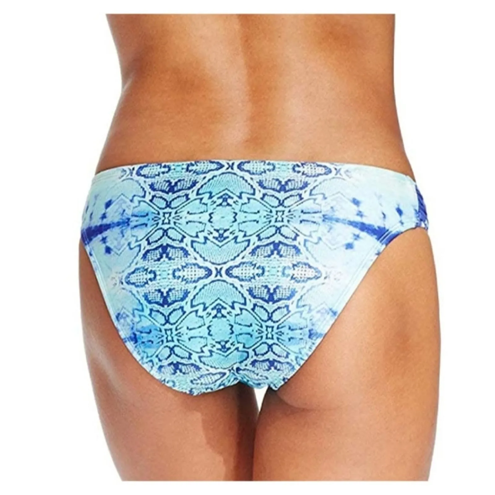 Bar III Hissy Fit Snakeskin Aqua Bikini Bottoms