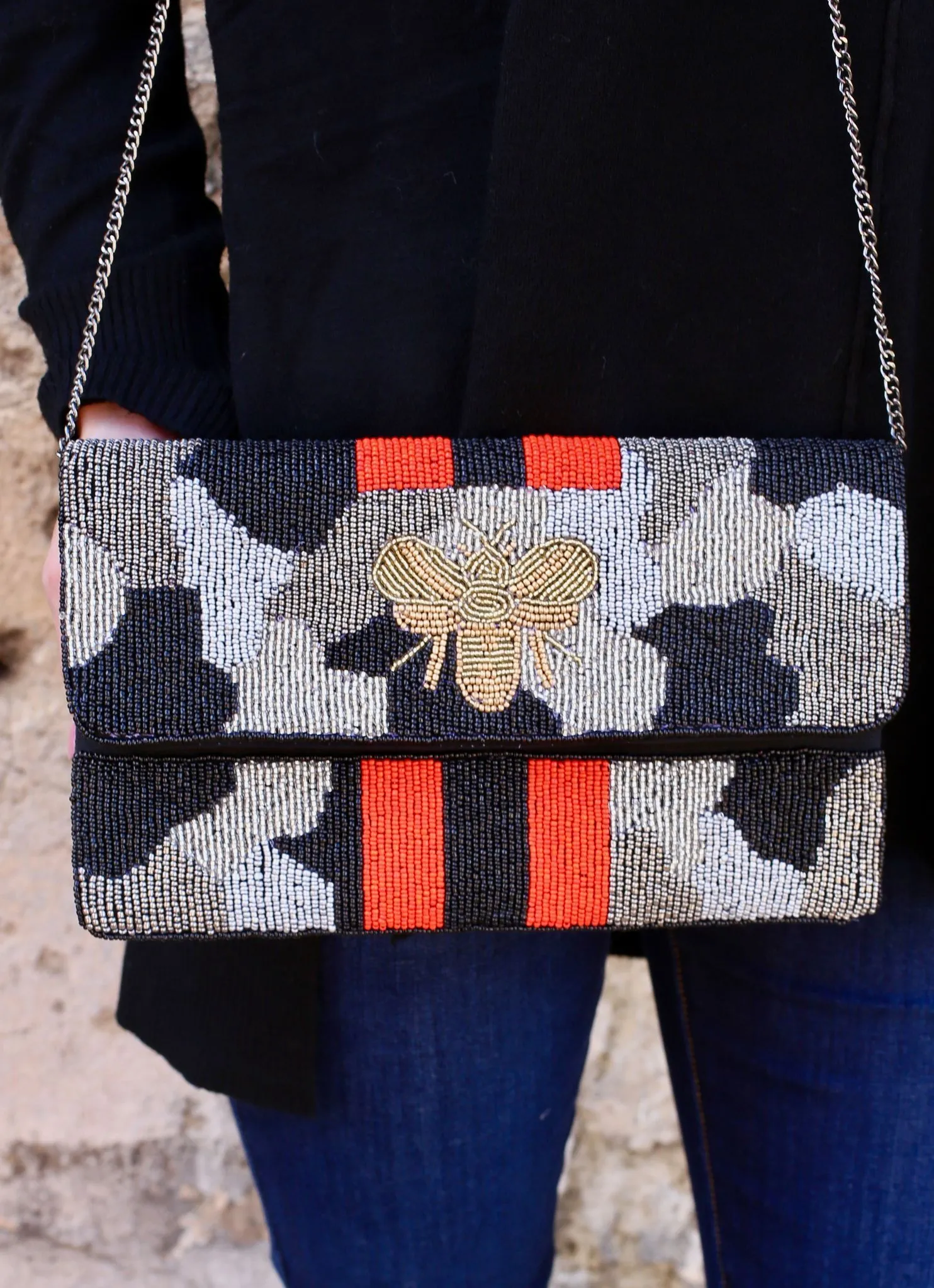 Beaded Bee Clutch