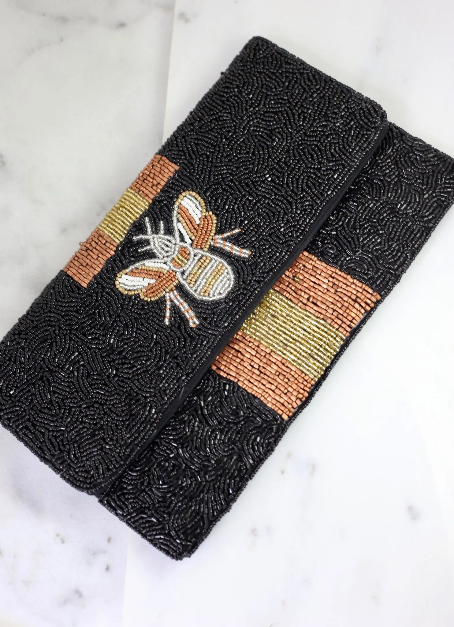 Beaded Bee Clutch