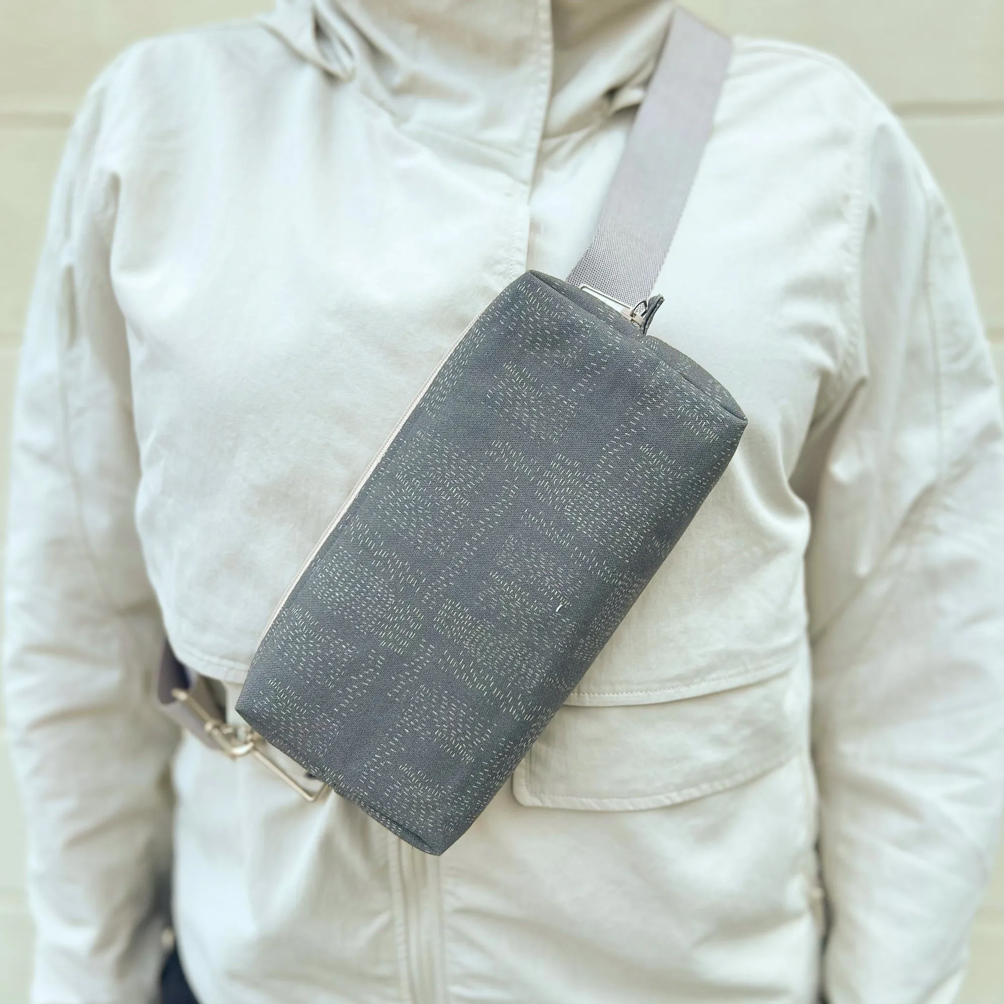 Belt Bag Sewing Kit - Supplies, Printed Pattern and Video Tutorial - Kantha Cloth