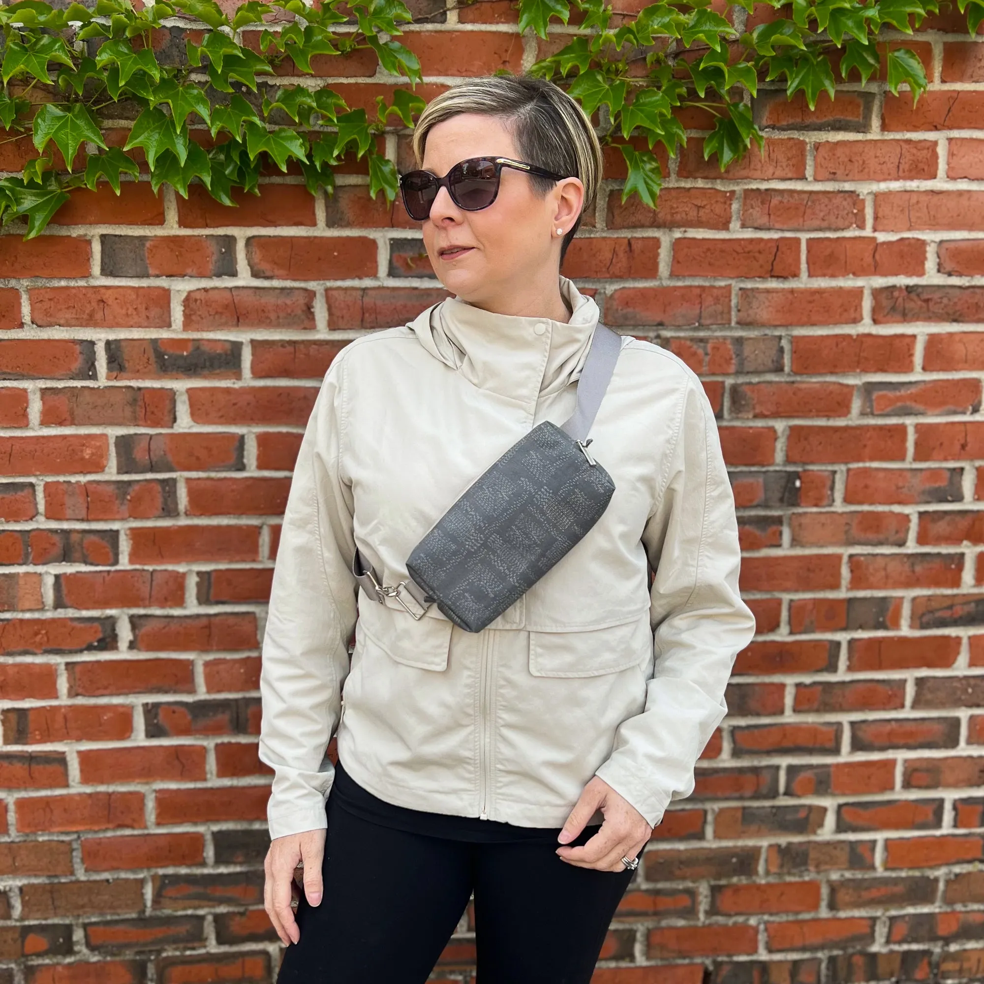 Belt Bag Sewing Kit - Supplies, Printed Pattern and Video Tutorial - Kantha Cloth