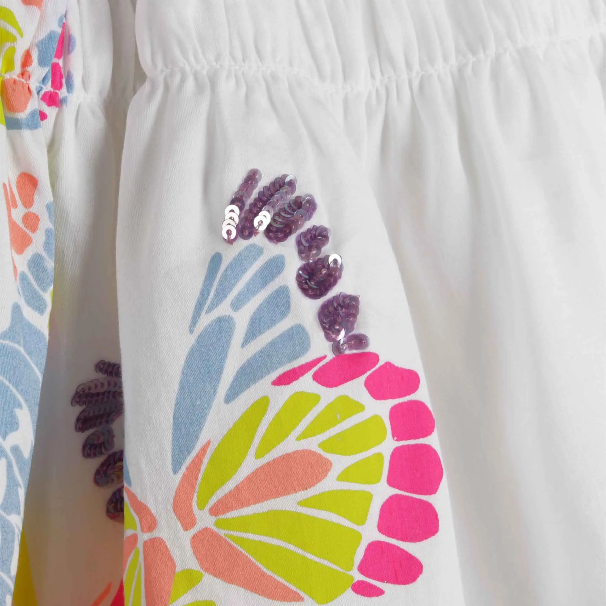 BILLIEBLUSH SMOCKED WAIST SEQUINED BUTTERFLY SKIRT