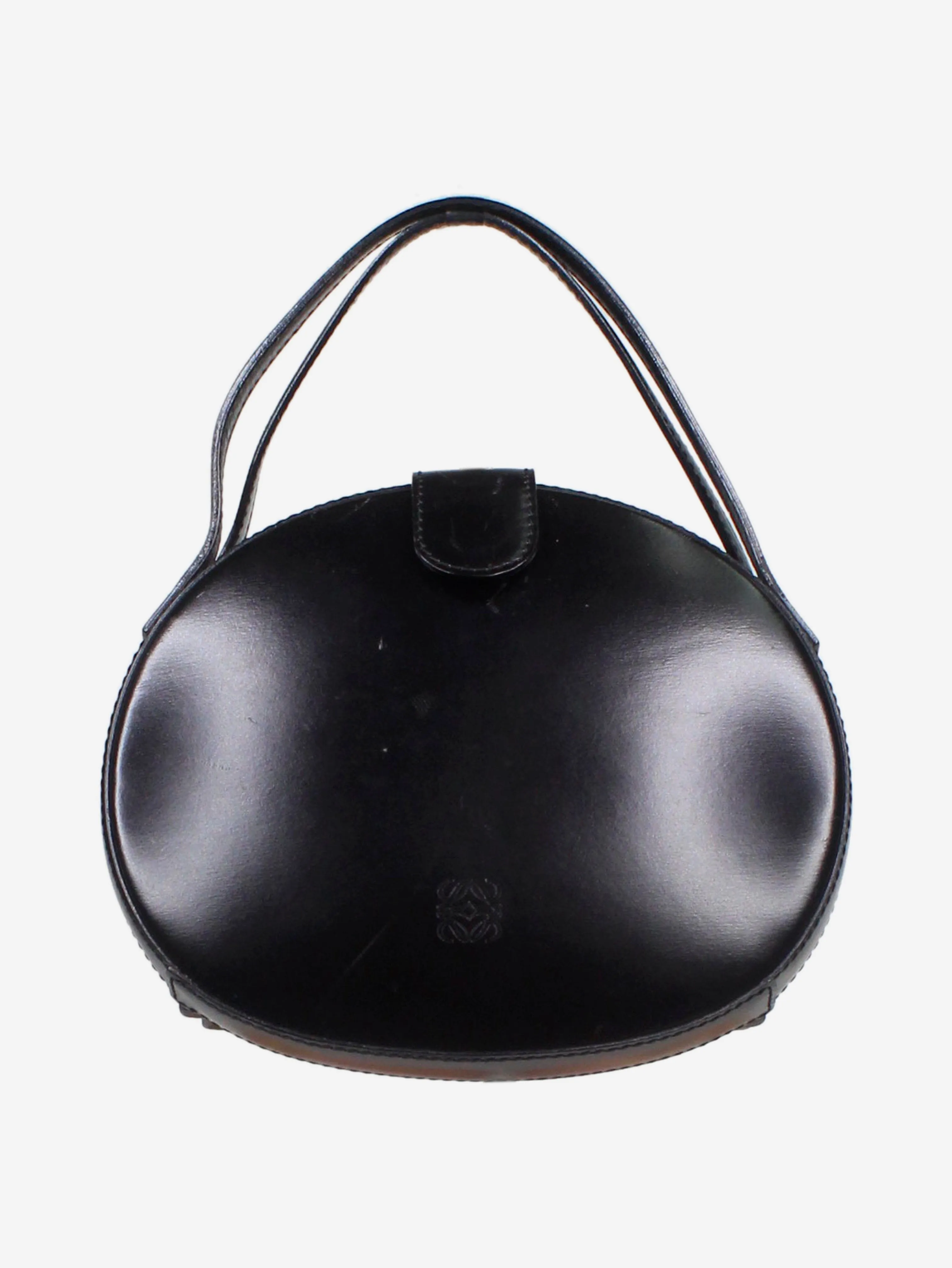Black vintage circle Anagram bag