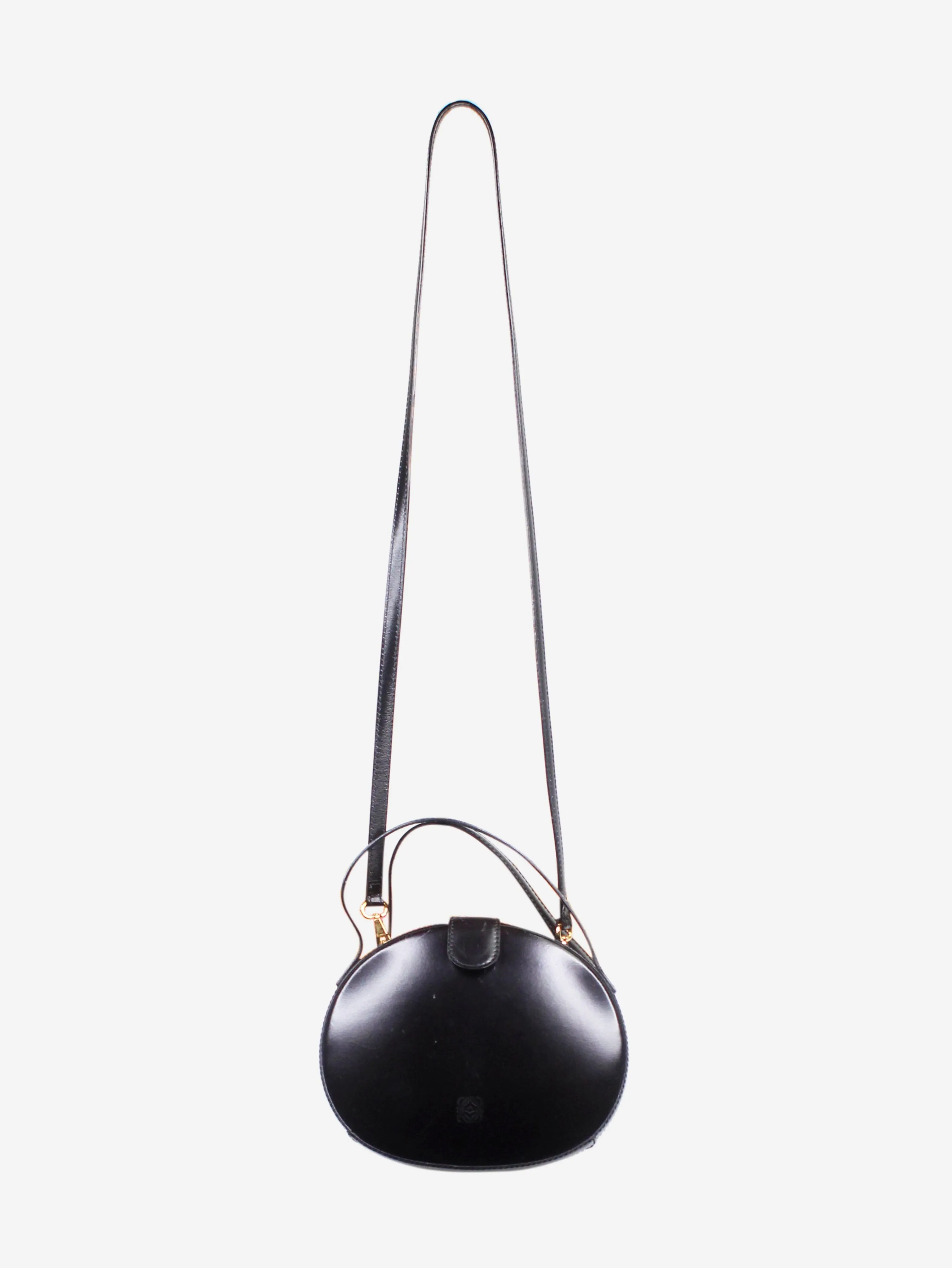 Black vintage circle Anagram bag