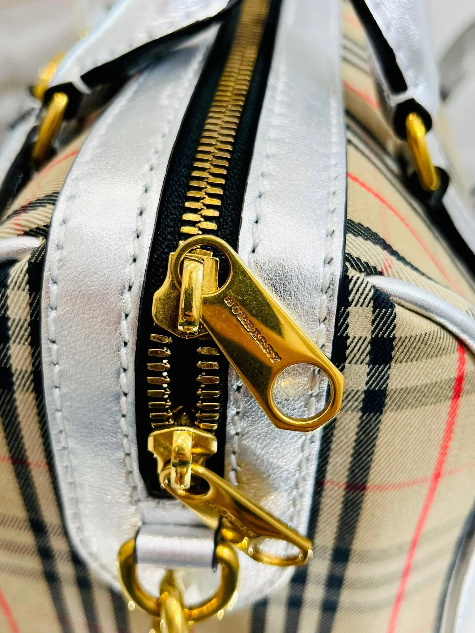 Burberry 1983 Nova Check Chain Link Bowling Bag