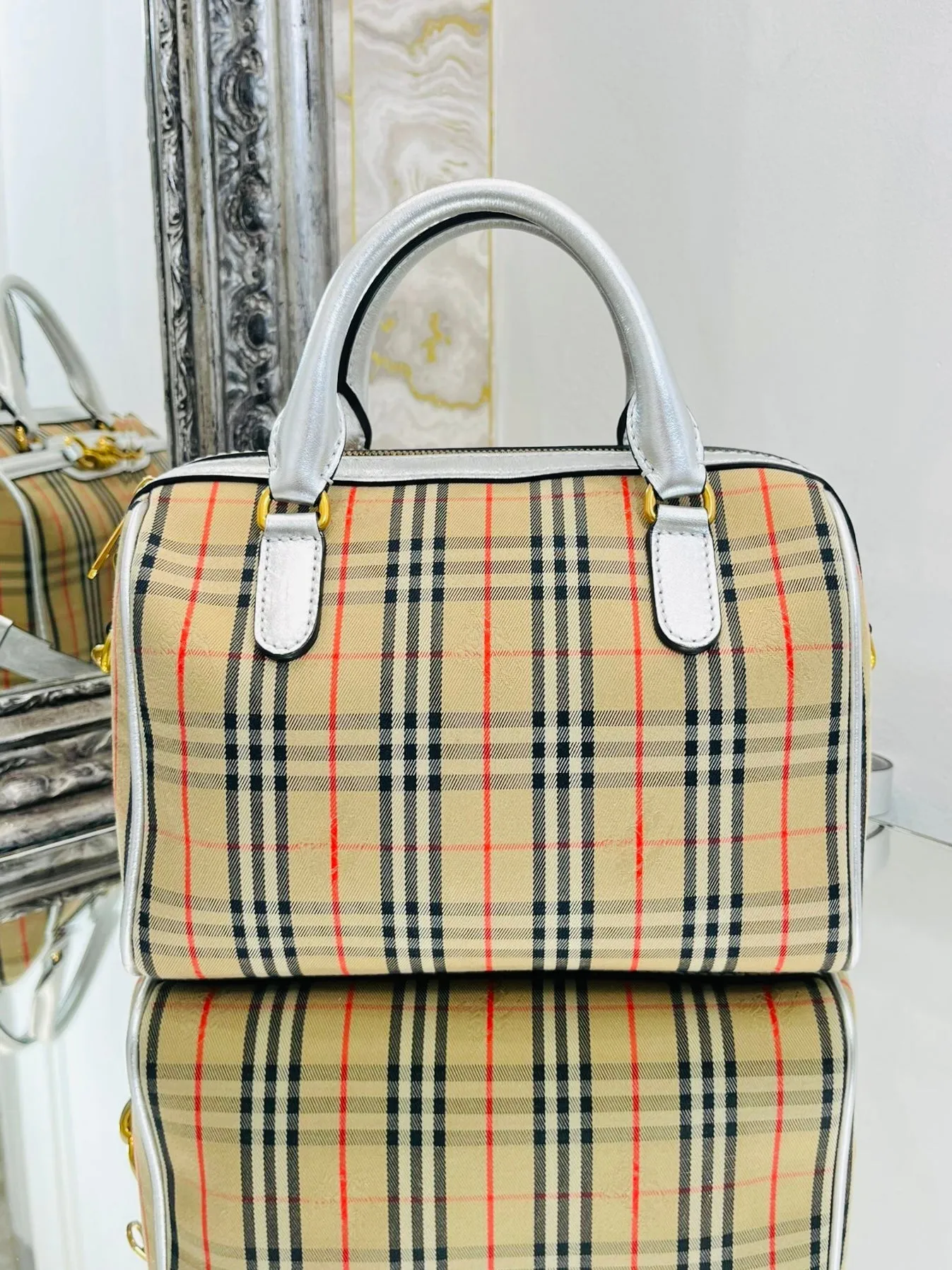 Burberry 1983 Nova Check Chain Link Bowling Bag