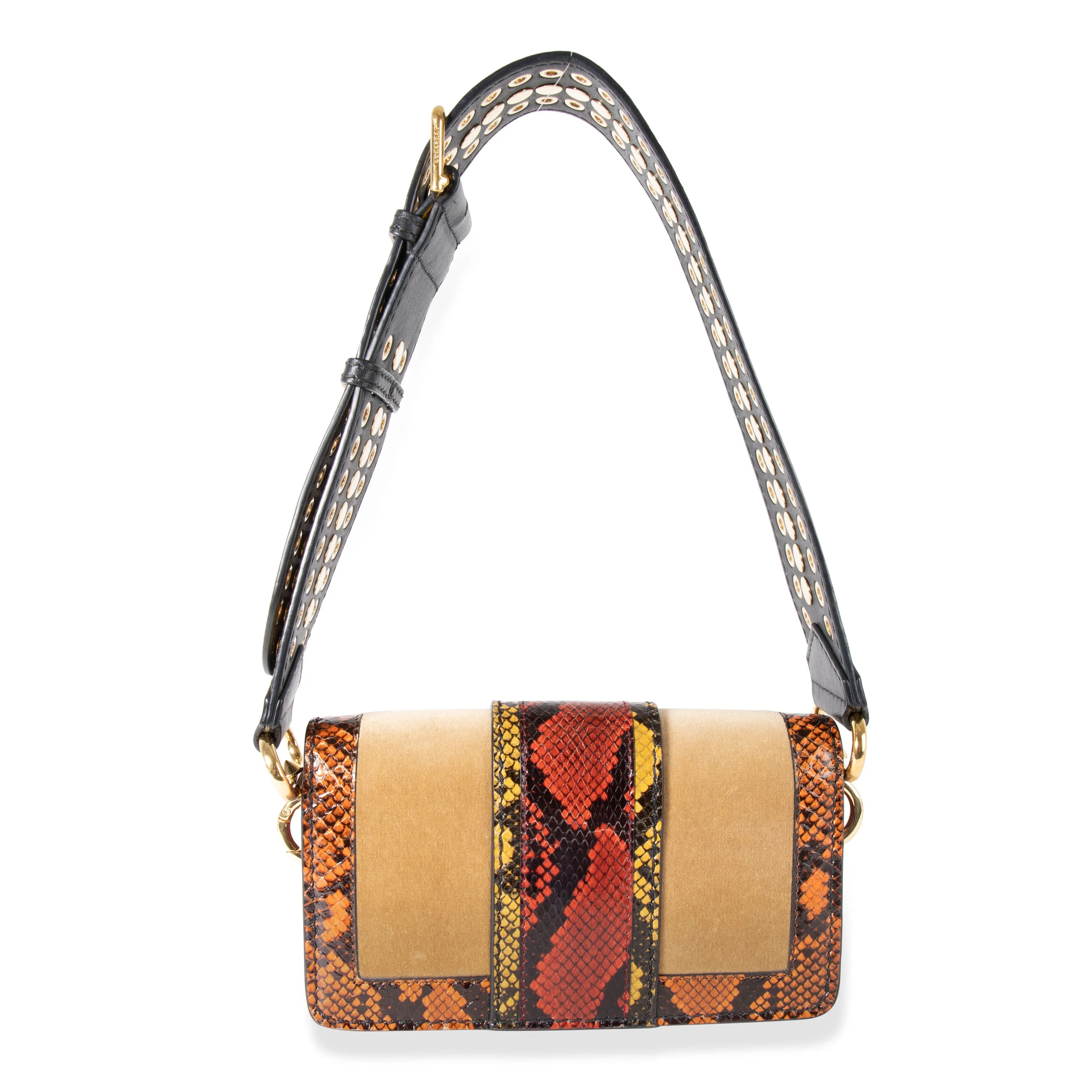Burberry Multi-Color Patchwork Snakeskin & Leather Buckle Bag