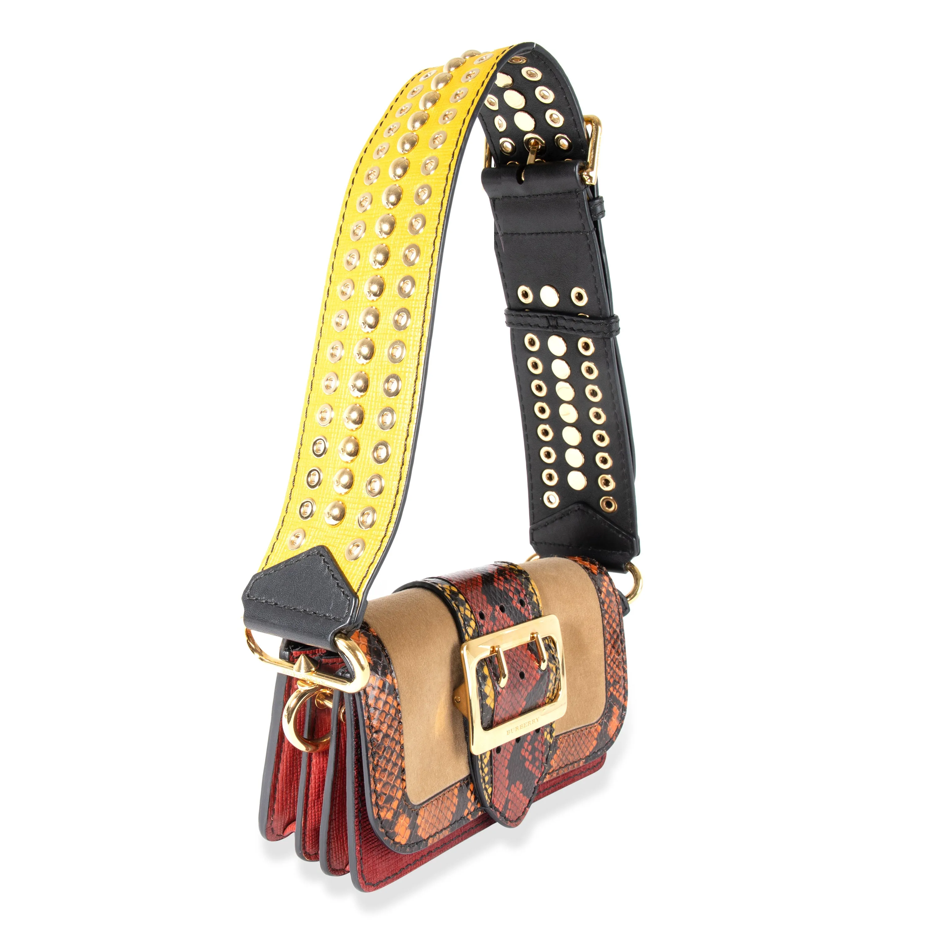 Burberry Multi-Color Patchwork Snakeskin & Leather Buckle Bag