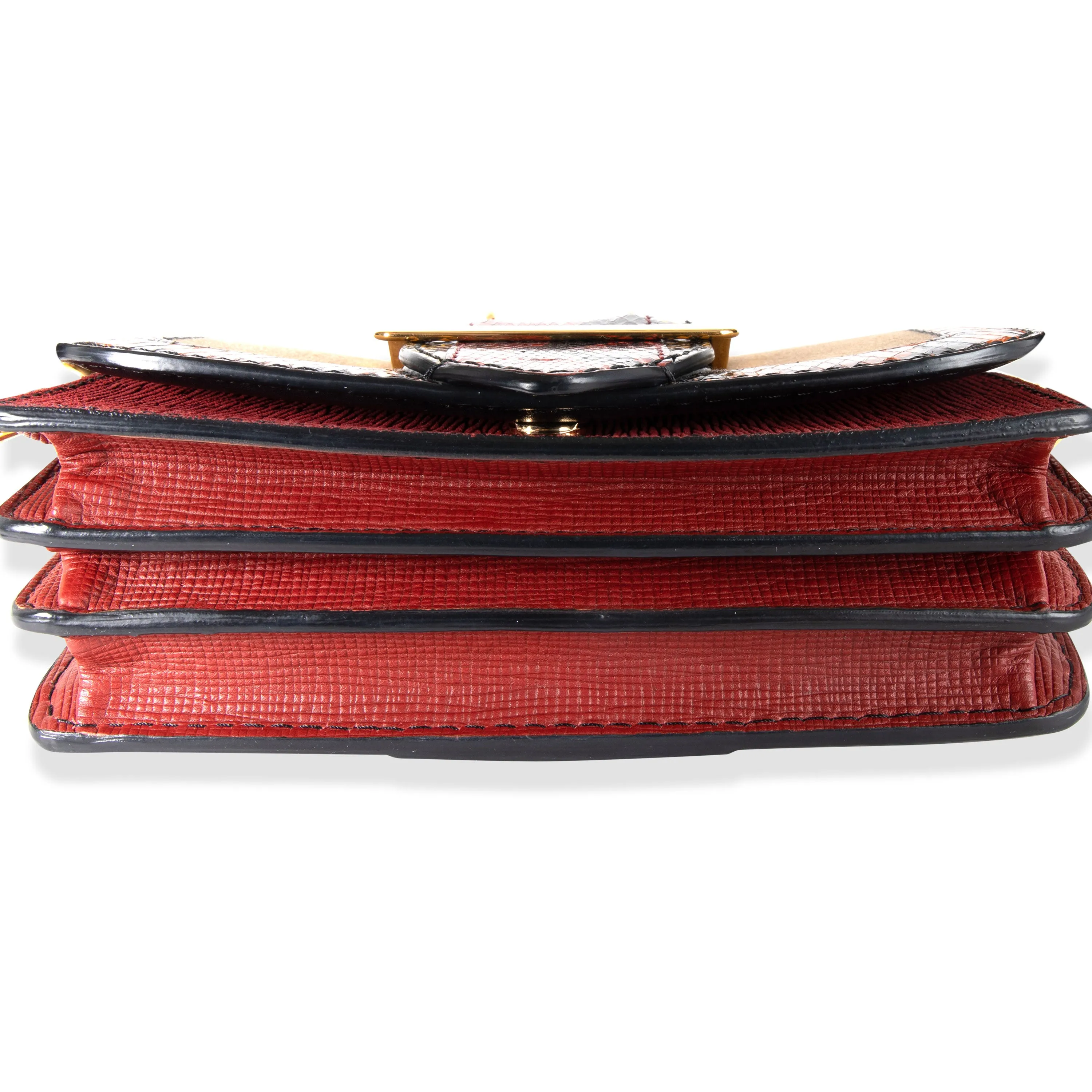 Burberry Multi-Color Patchwork Snakeskin & Leather Buckle Bag