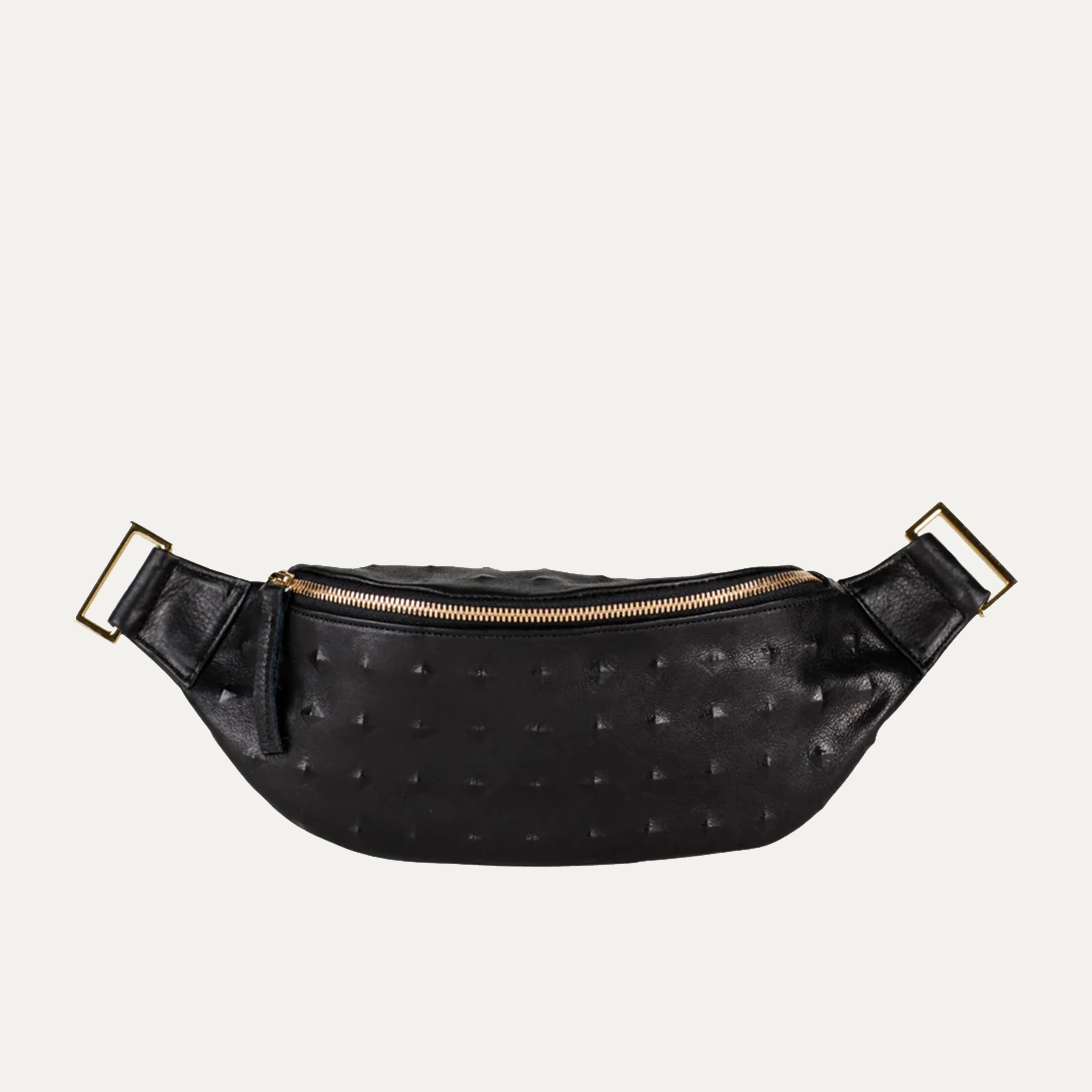 Cher Fanny Pack   Crossbody Bag | Black Lamb Skin  Gold Hardware