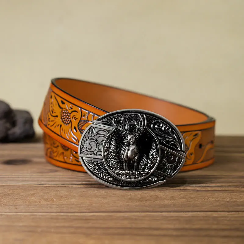 DIY Forest Deer Buckle With Folding Knife