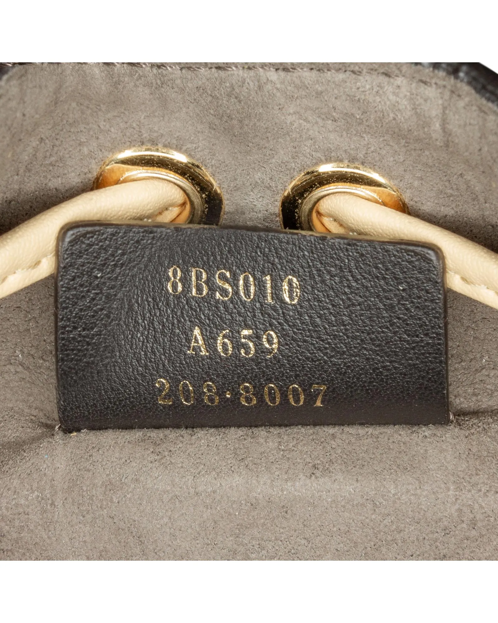 Embossed Leather Bucket Bag with Detachable Strap