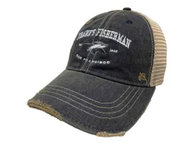 Frank's Fisherman San Francisco Retro Brand Denim Tattered Mesh Snapback Hat Cap