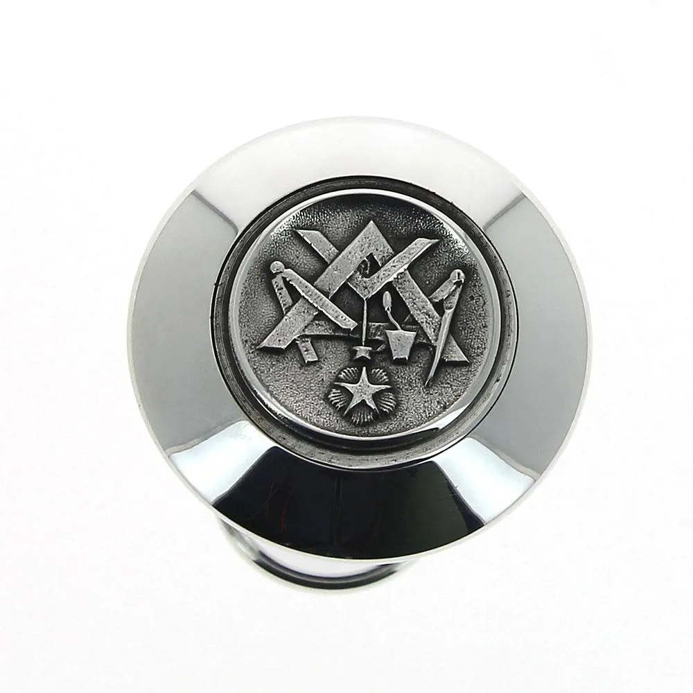 French Masonic Silver Plated Cane: Carbon Fiber Shaft