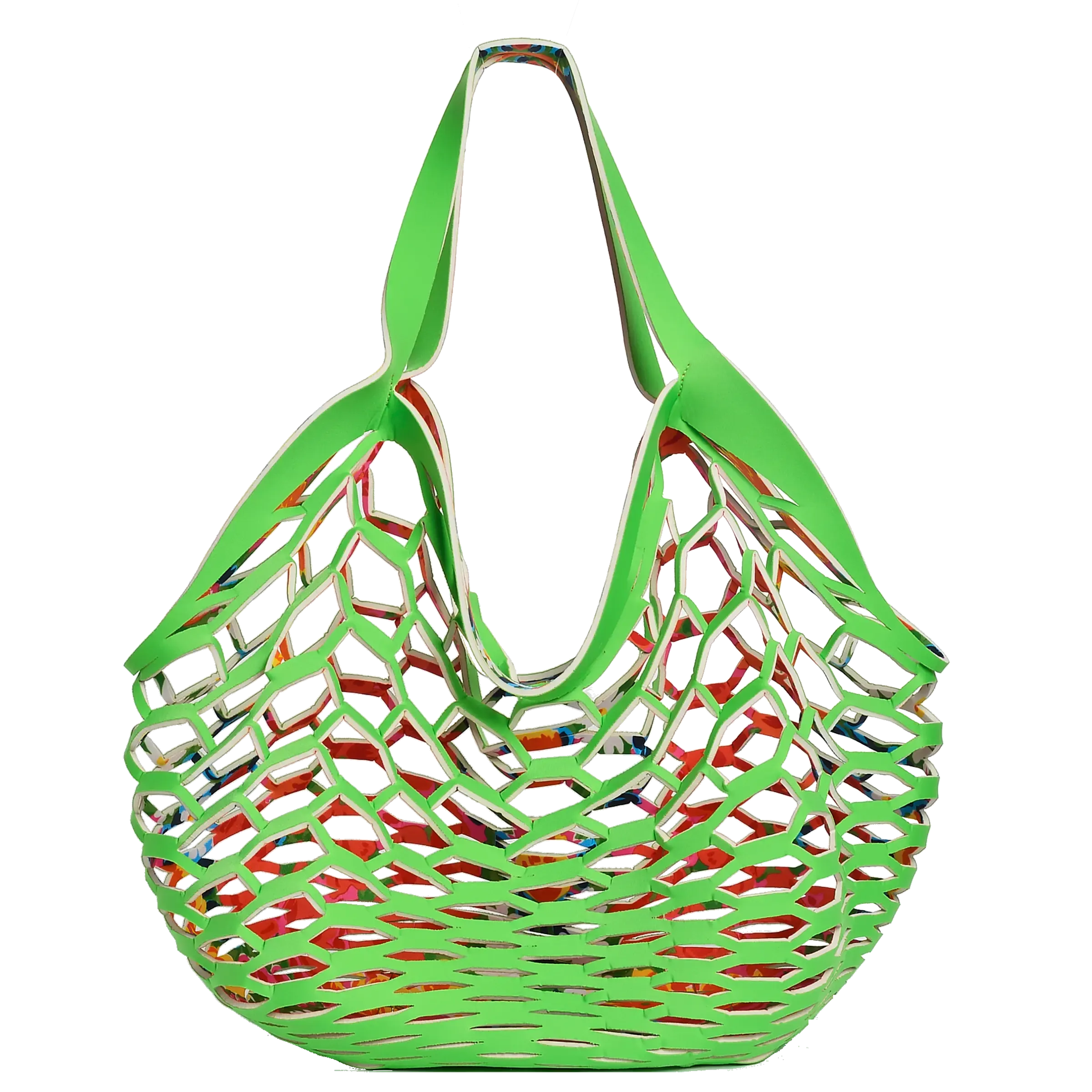 GREEN/FLORAL PRINT - FISHERMAN'S TOTE