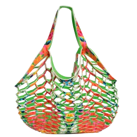 GREEN/FLORAL PRINT - FISHERMAN'S TOTE