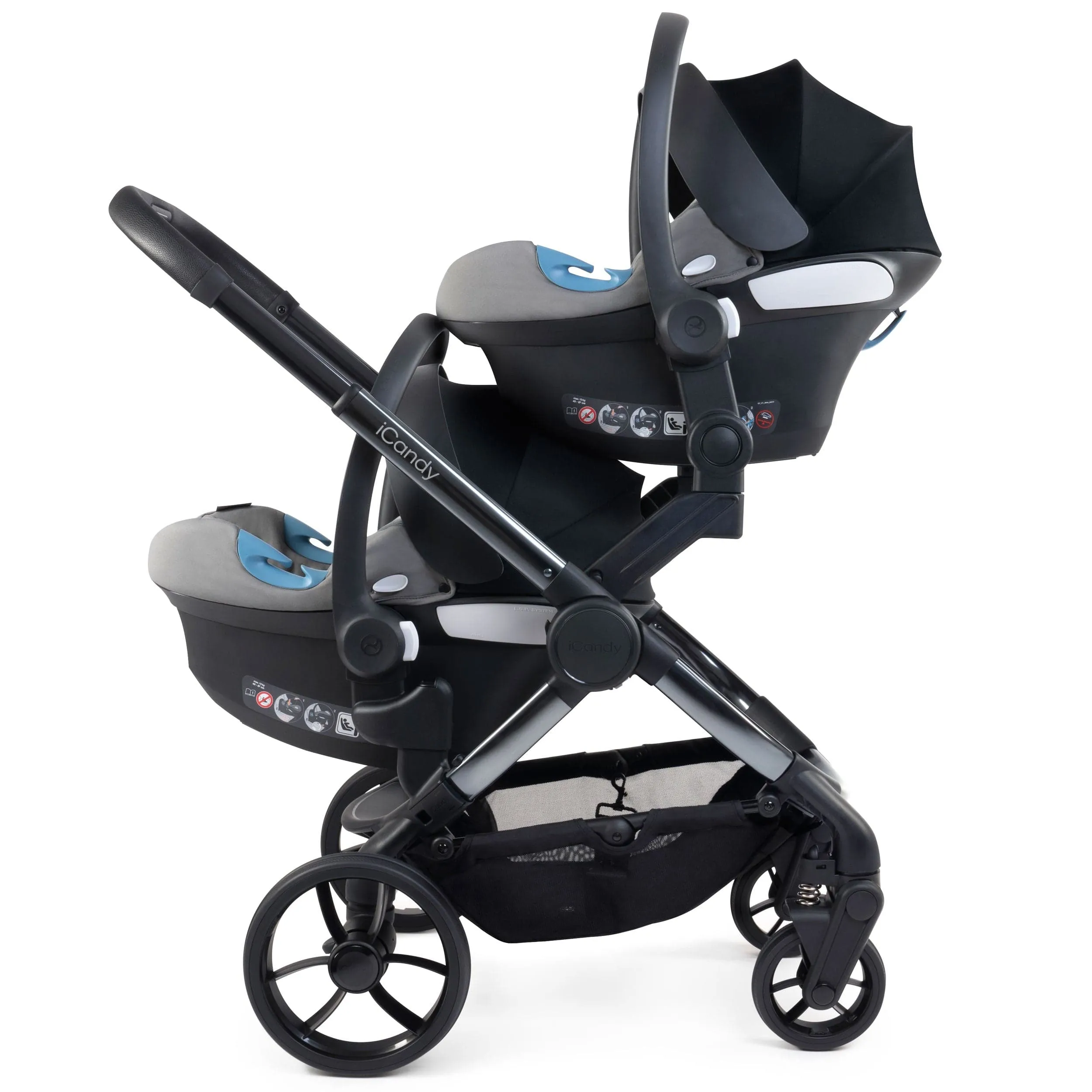 iCandy Peach 7 Twin Cocoon Bundle in Dark Grey