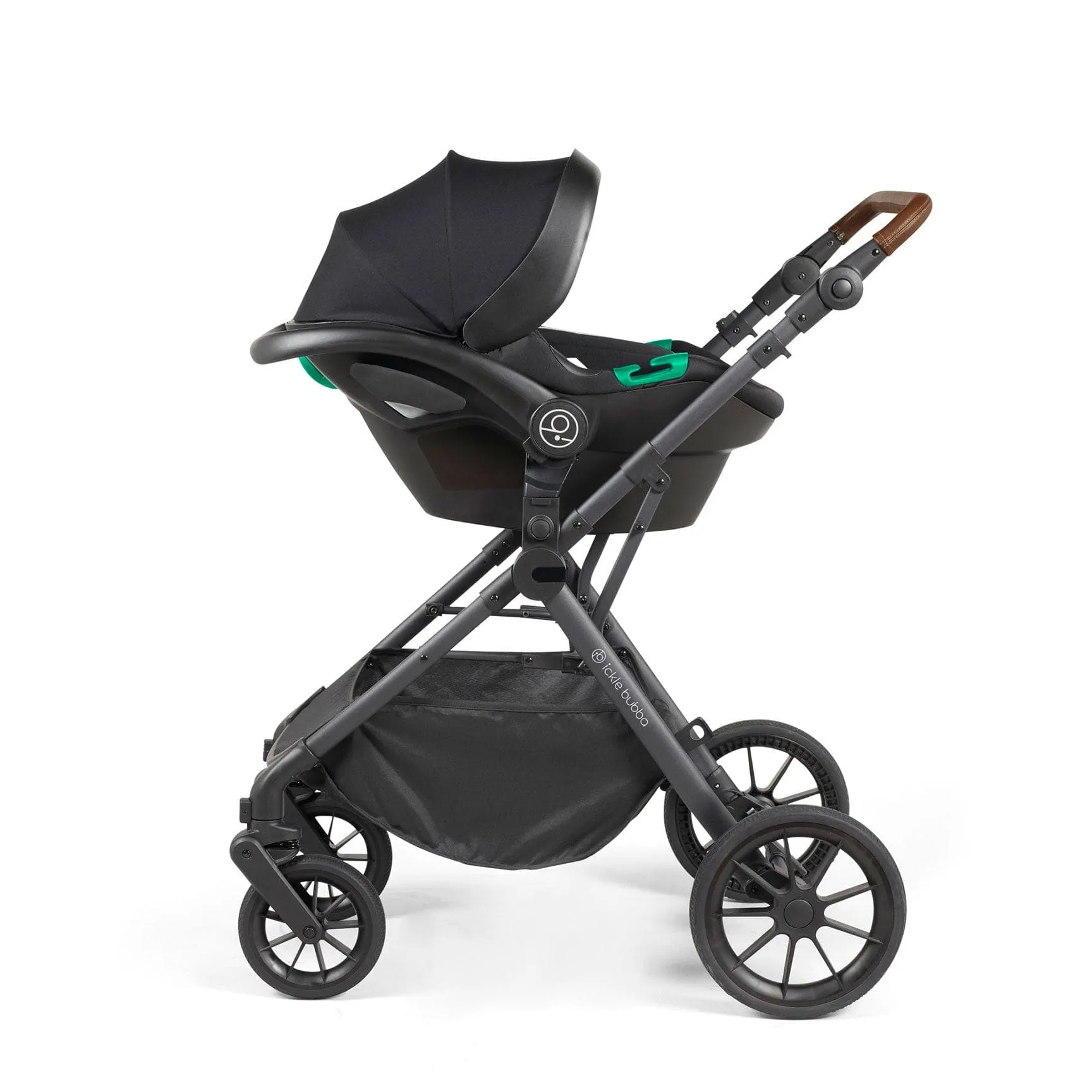 Ickle Bubba Cosmo All-in-One I-Size Travel System with Isofix Base in Black/Gun Metal