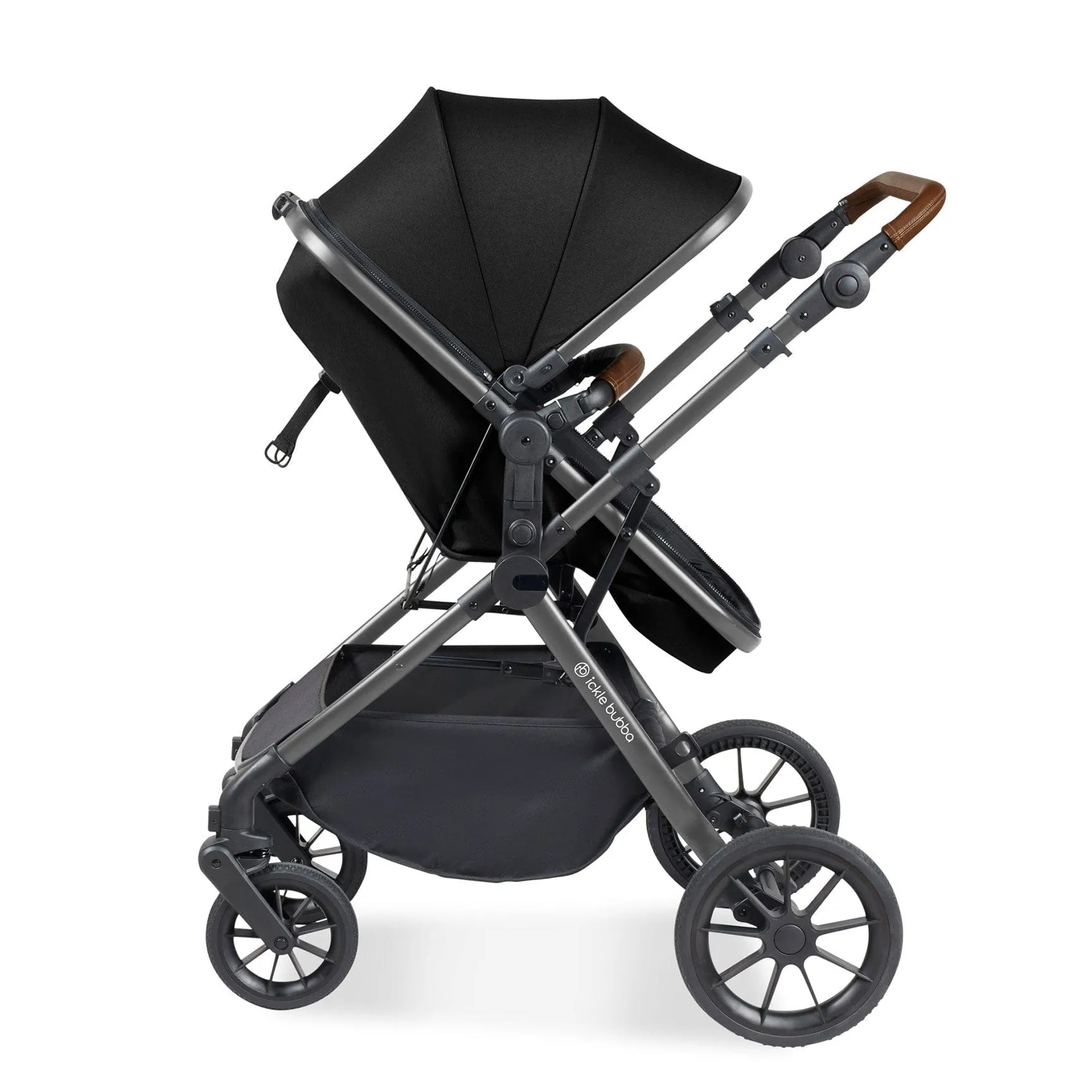 Ickle Bubba Cosmo All-in-One I-Size Travel System with Isofix Base in Black/Gun Metal