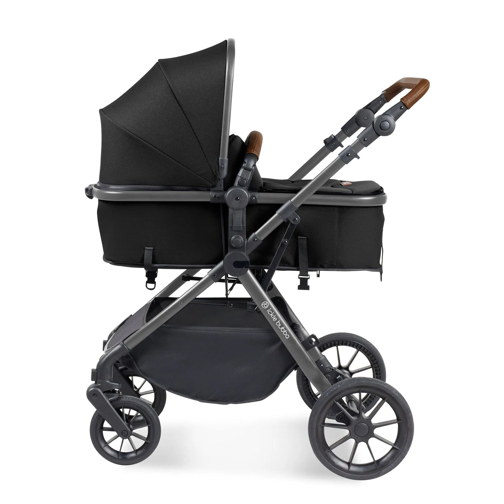 Ickle Bubba Cosmo All-in-One I-Size Travel System with Isofix Base in Black/Gun Metal