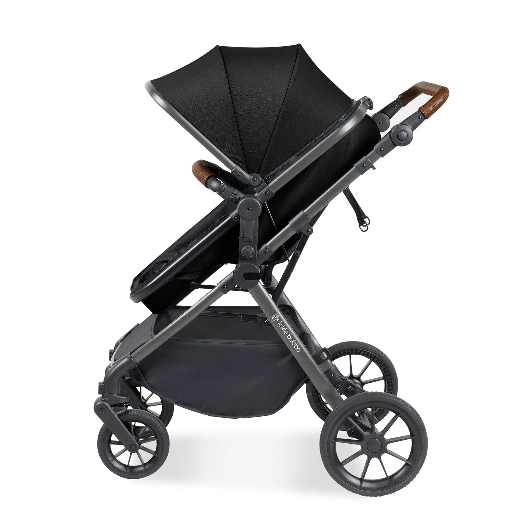 Ickle Bubba Cosmo All-in-One I-Size Travel System with Isofix Base in Black/Gun Metal