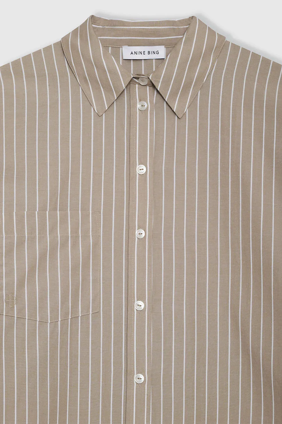 Lake Dress - Taupe/White Stripe