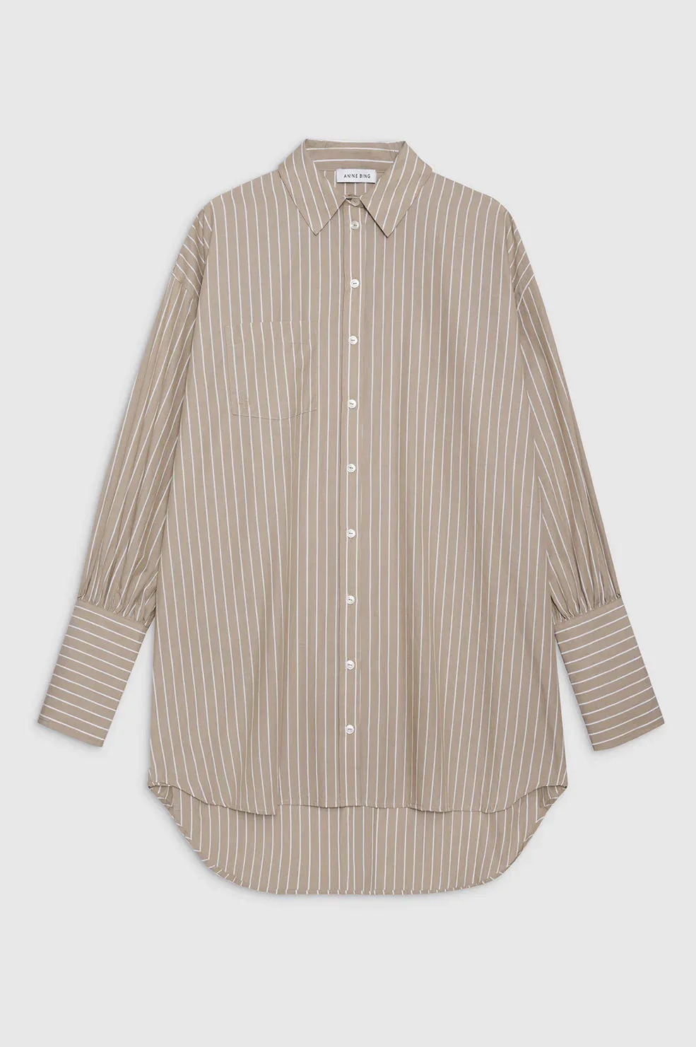 Lake Dress - Taupe/White Stripe
