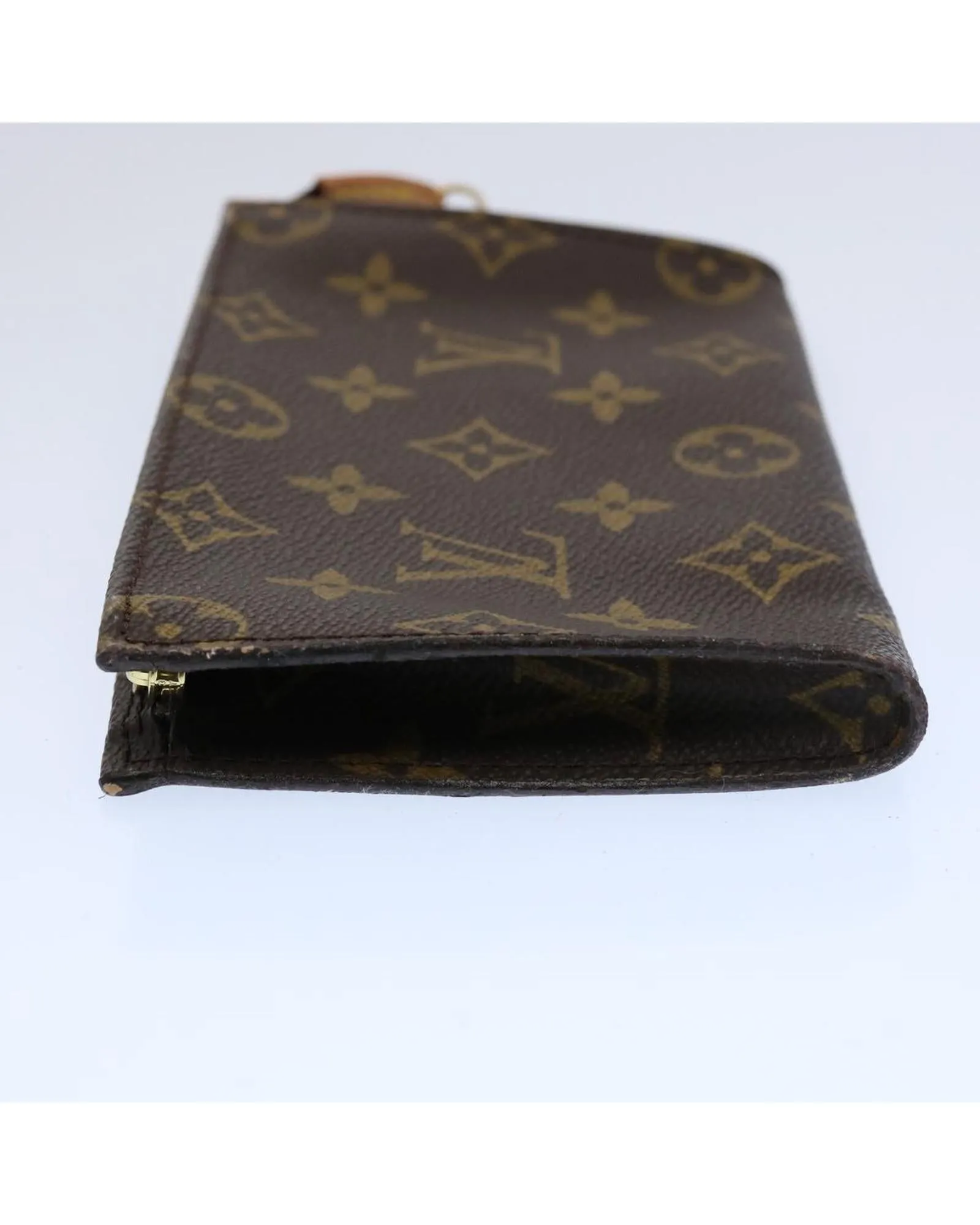 Monogram Accessory Pouch with Metal Fittings and Rubbing