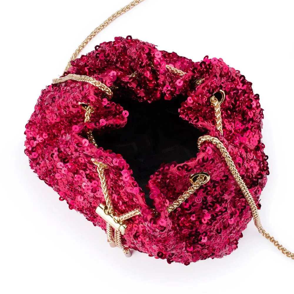 OB4818 ILANA SEQUIN DRAWSTRING BAG