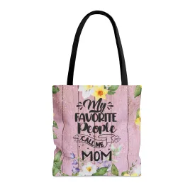 Personalised/Non-Personalised Tote Bag, Floral, My Favorite People Call me Mom, Tote bag