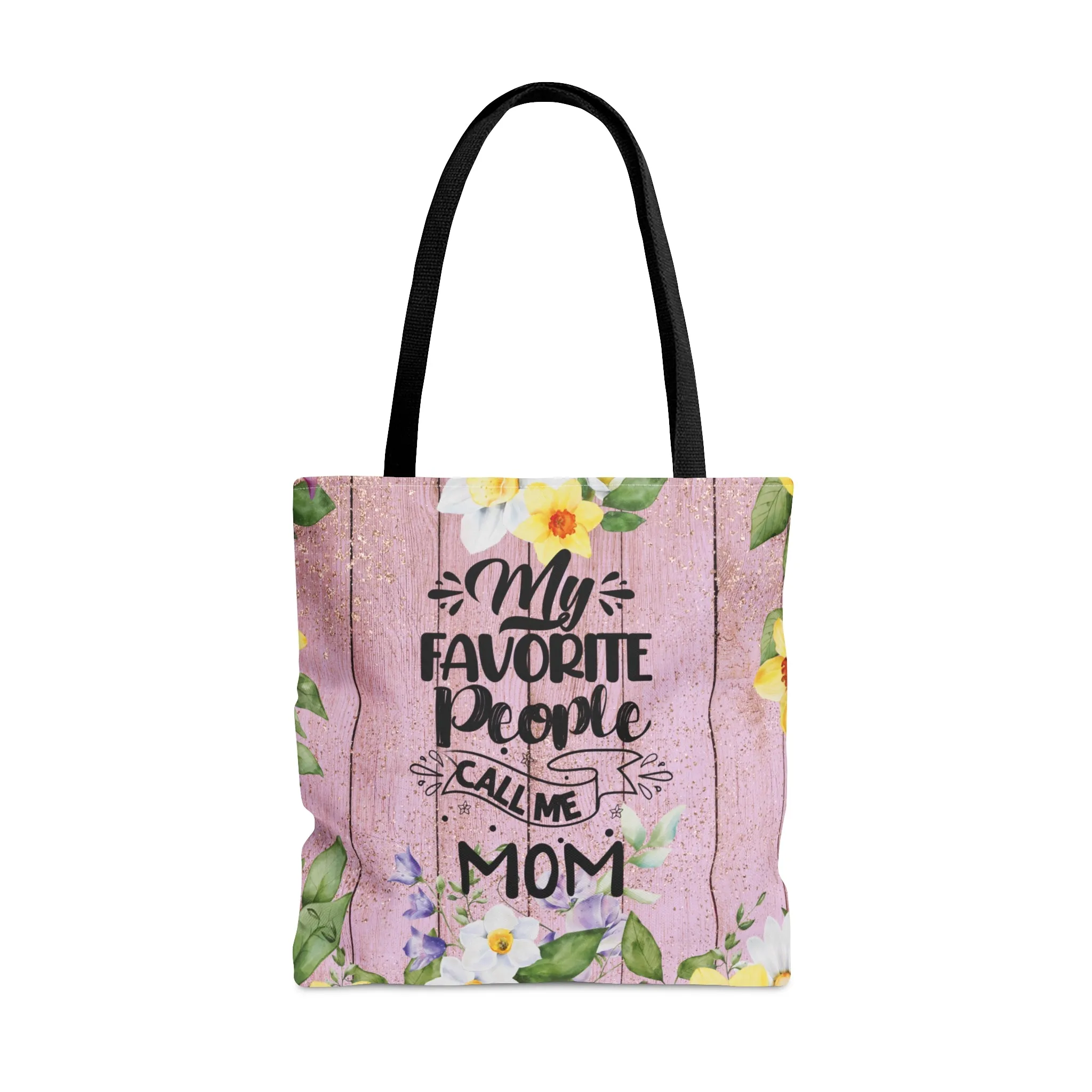 Personalised/Non-Personalised Tote Bag, Floral, My Favorite People Call me Mom, Tote bag