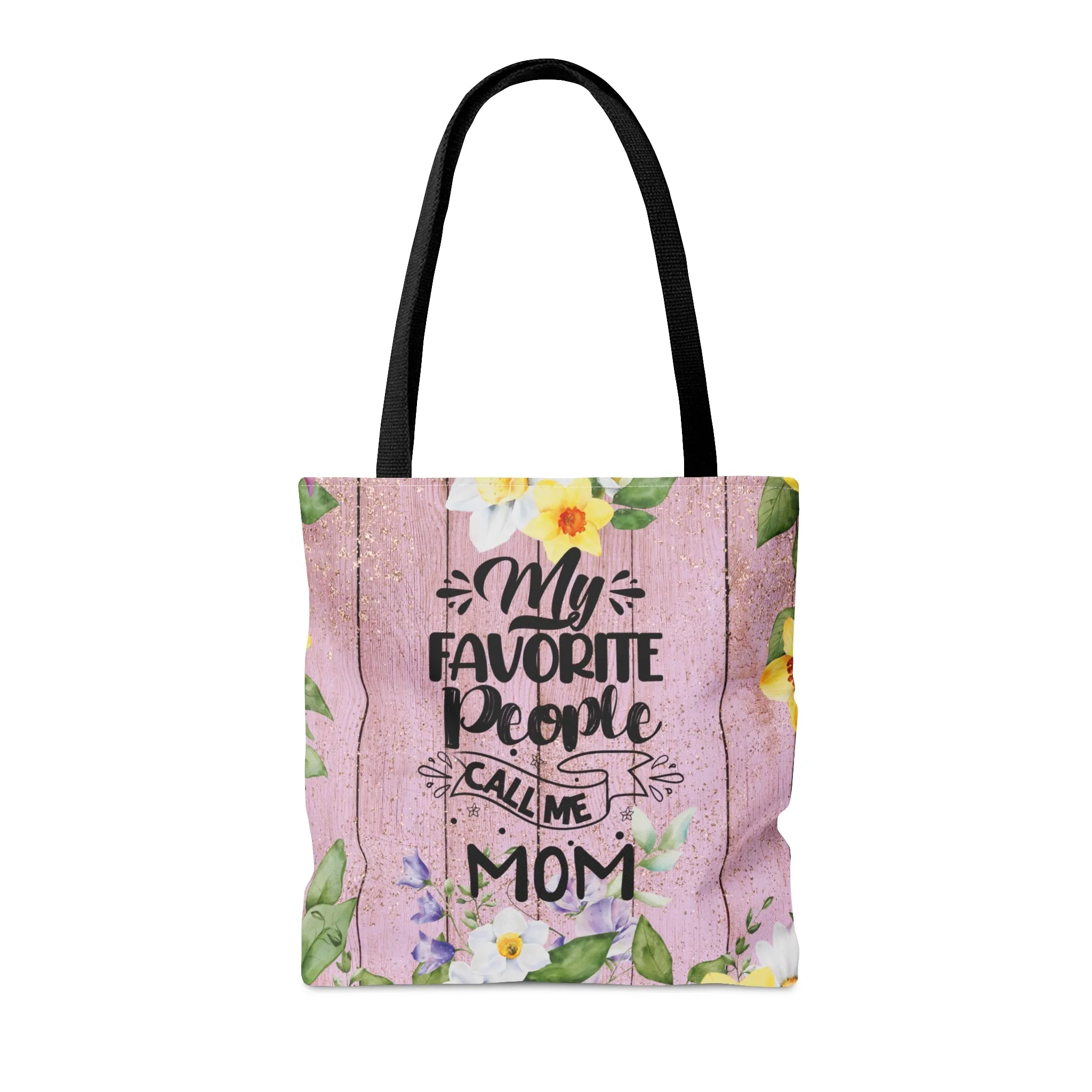 Personalised/Non-Personalised Tote Bag, Floral, My Favorite People Call me Mom, Tote bag