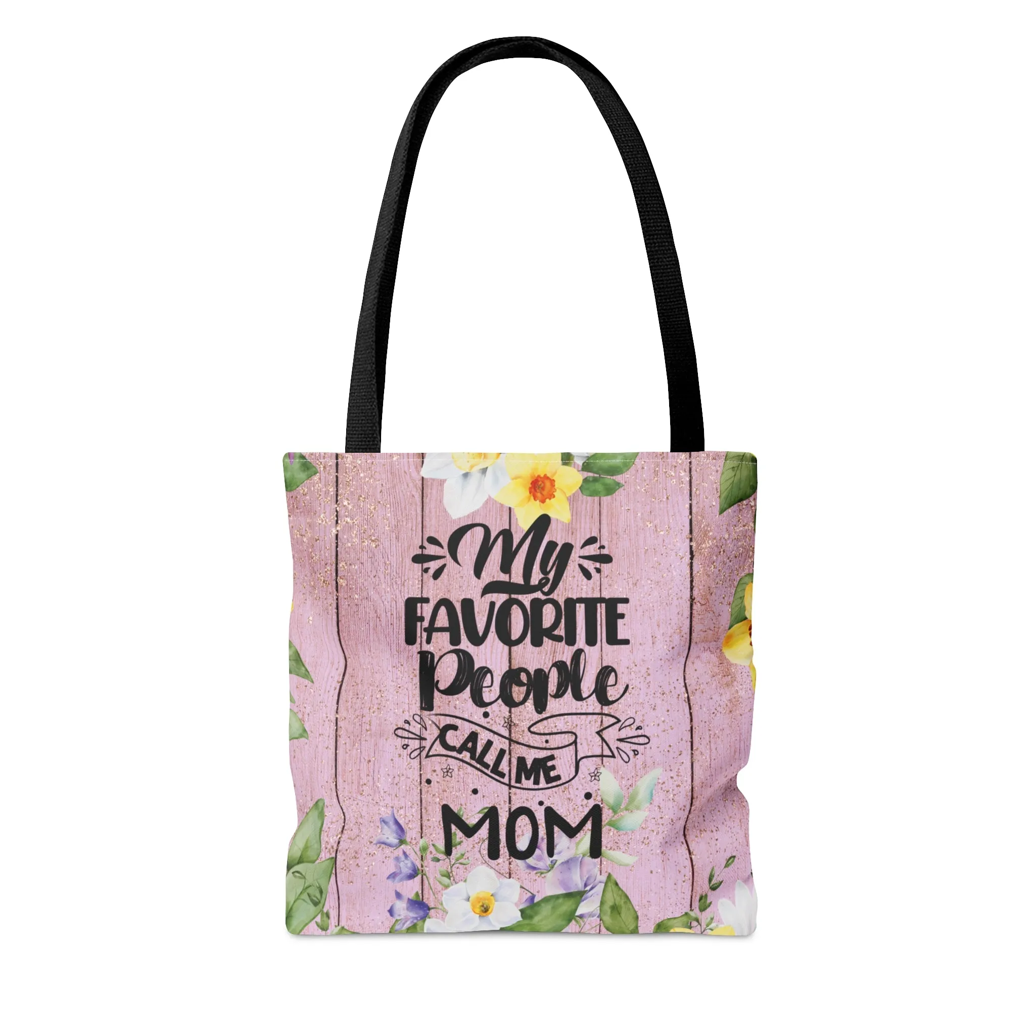 Personalised/Non-Personalised Tote Bag, Floral, My Favorite People Call me Mom, Tote bag