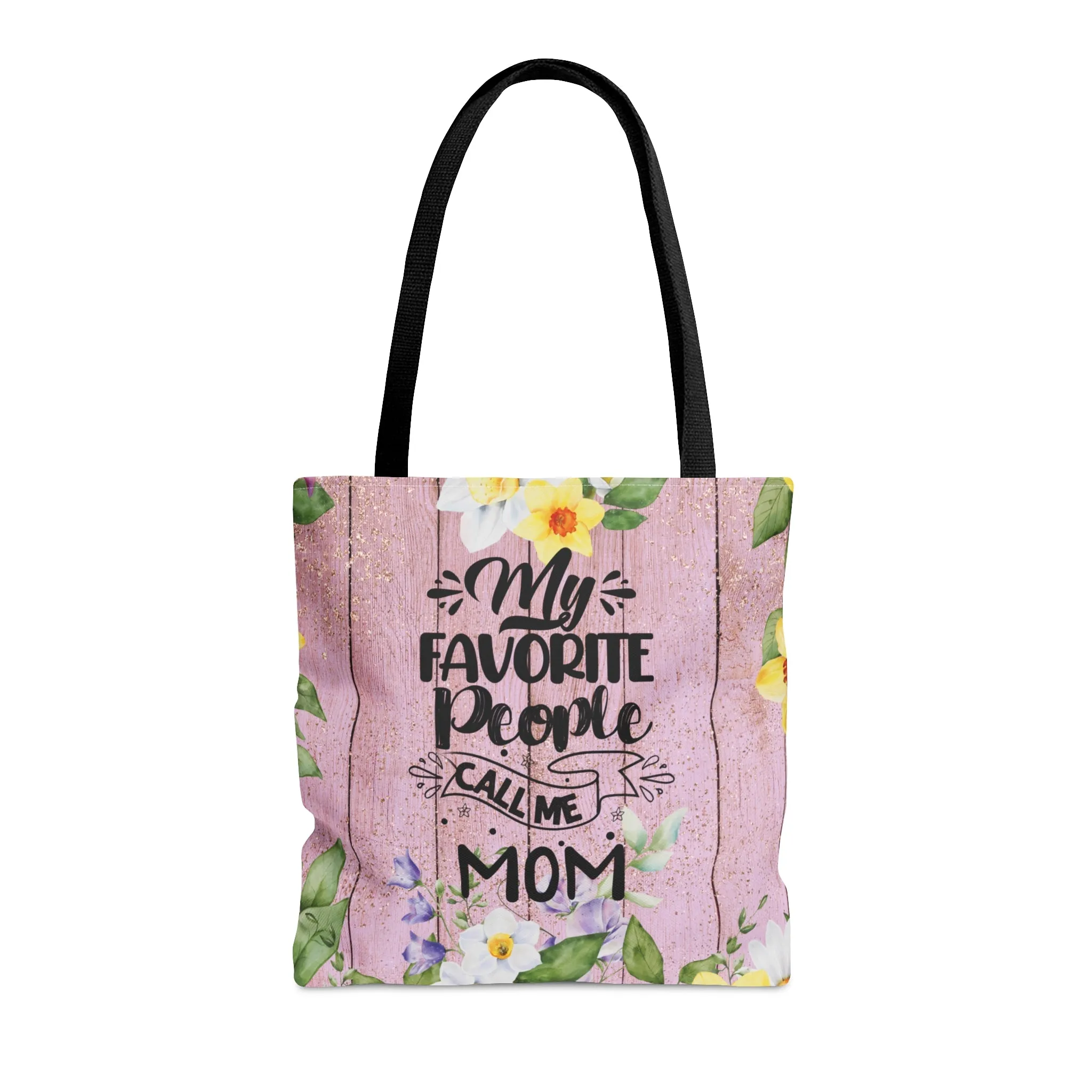 Personalised/Non-Personalised Tote Bag, Floral, My Favorite People Call me Mom, Tote bag