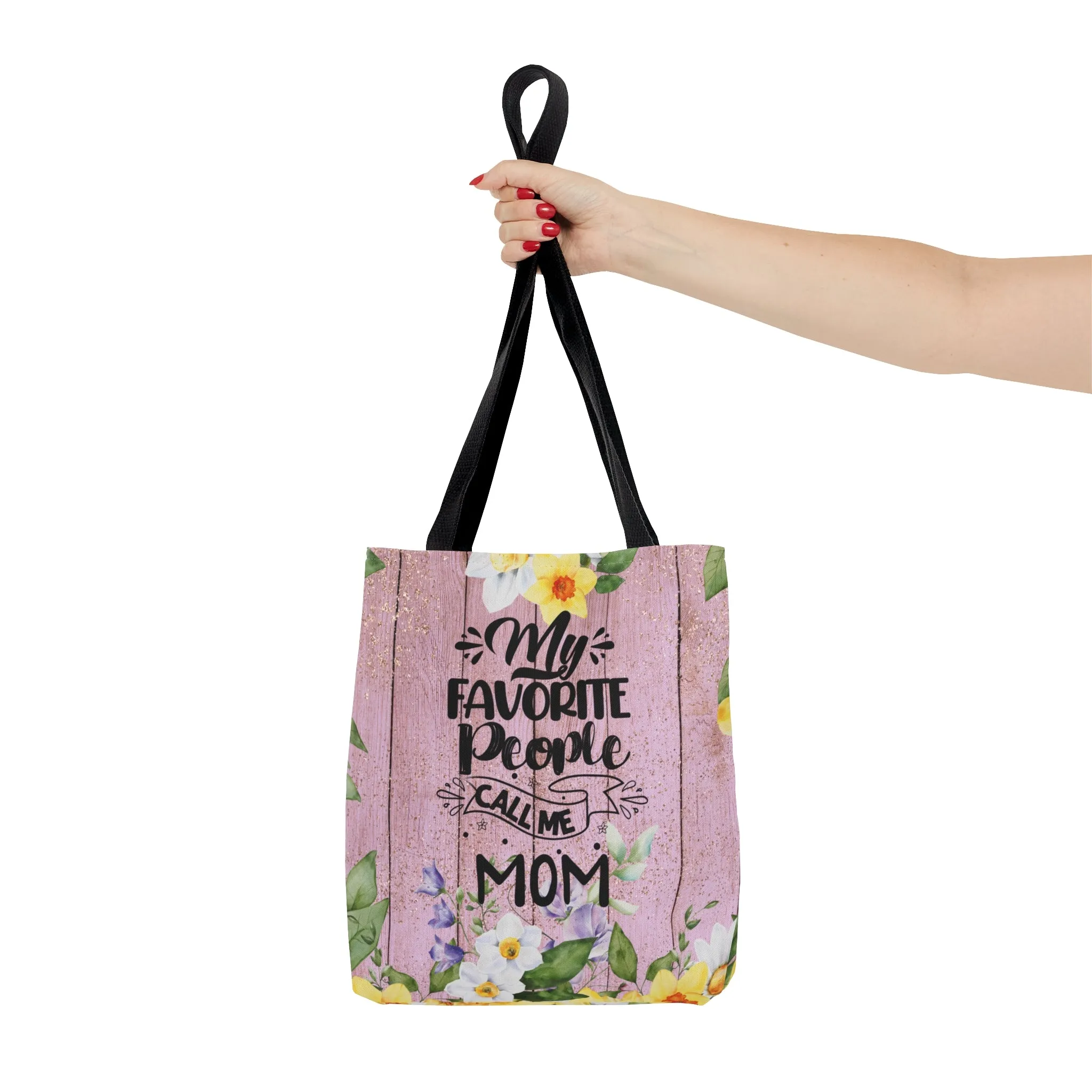 Personalised/Non-Personalised Tote Bag, Floral, My Favorite People Call me Mom, Tote bag