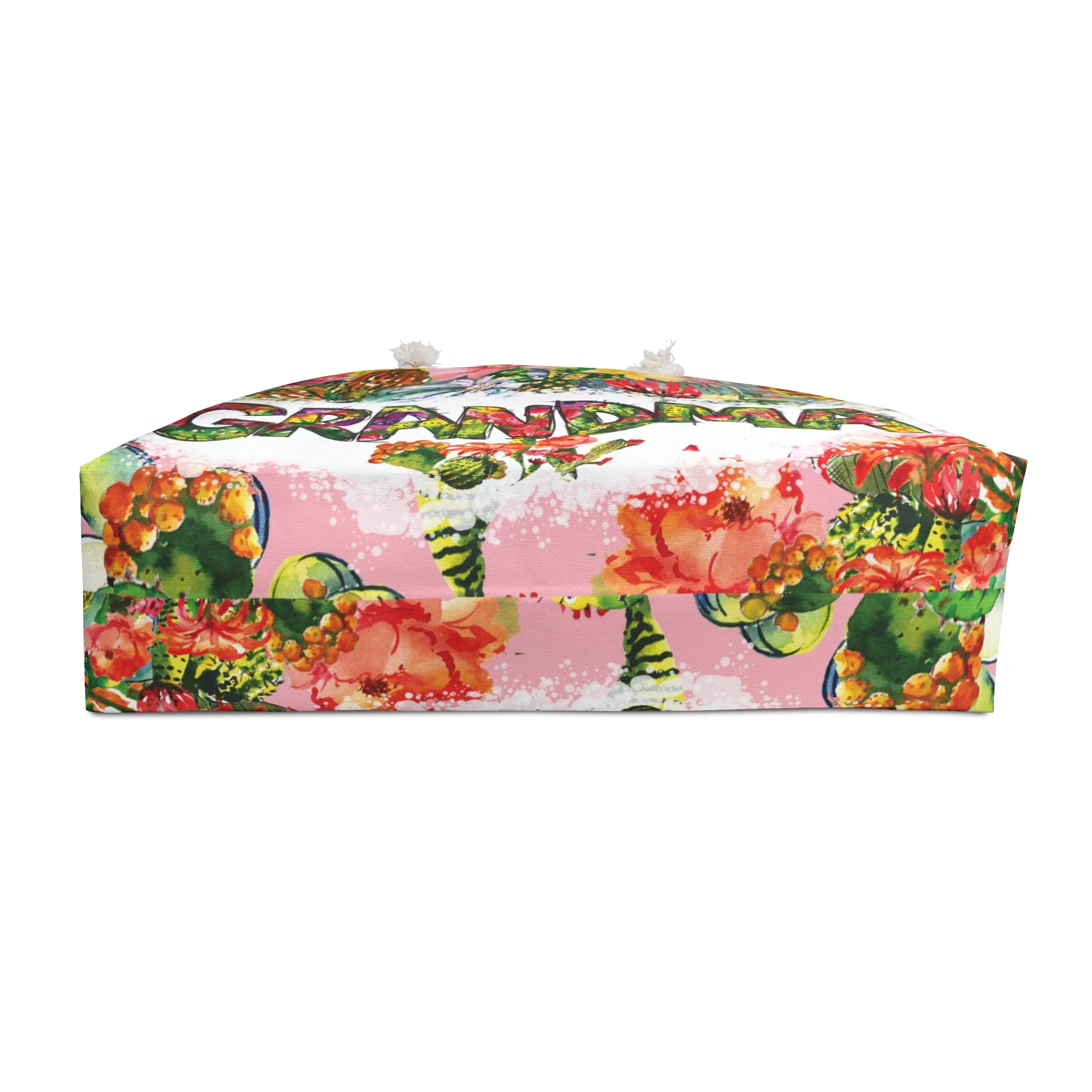 Personalised/Non-Personalised Weekender Bag, Floral, Grandma, Large Weekender Bag, Beach Bag, Book Bag