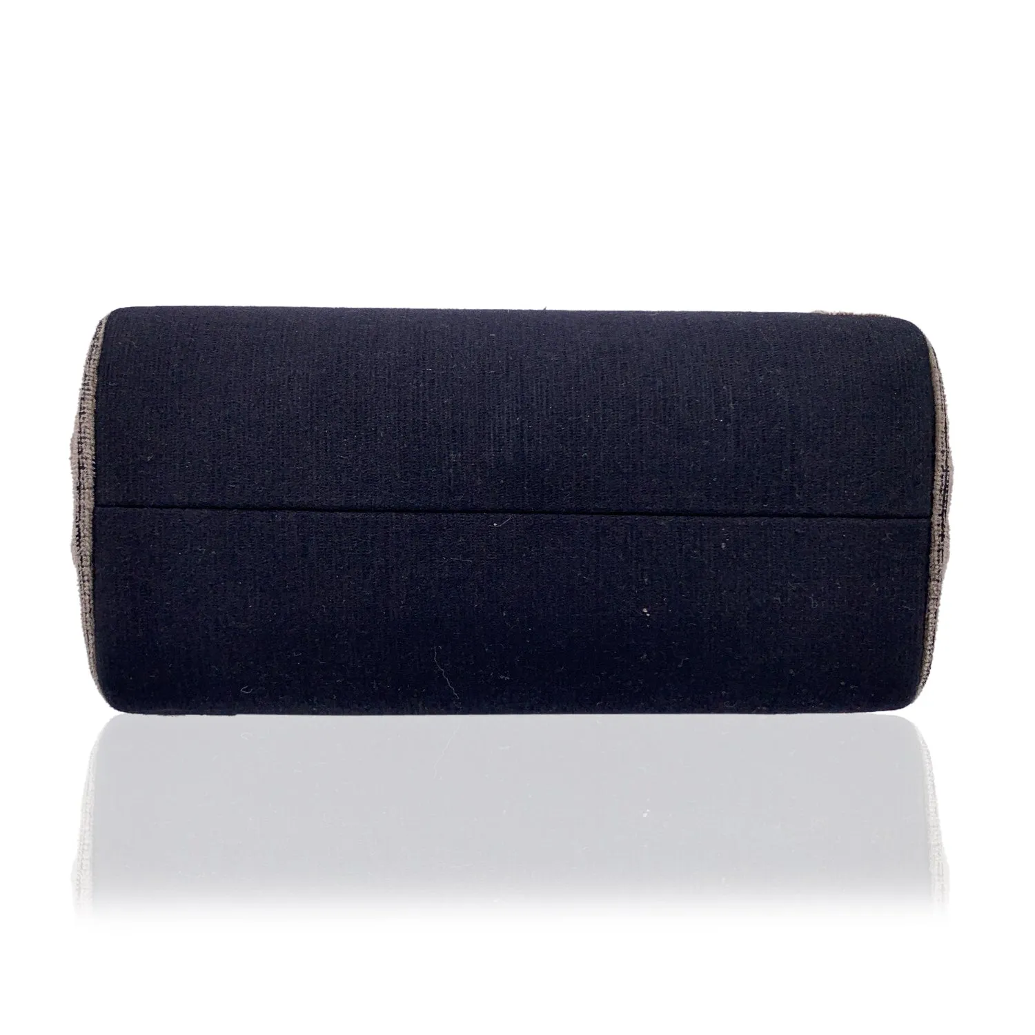 Roberta Di Camerino Vintage Beige and Black Velvet Doctor Bag Handbag