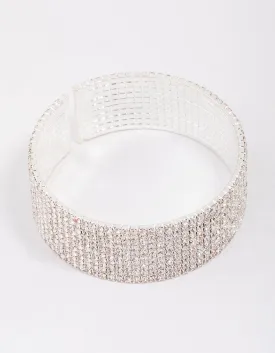 Silver Plated Thick Diamante Bracelet