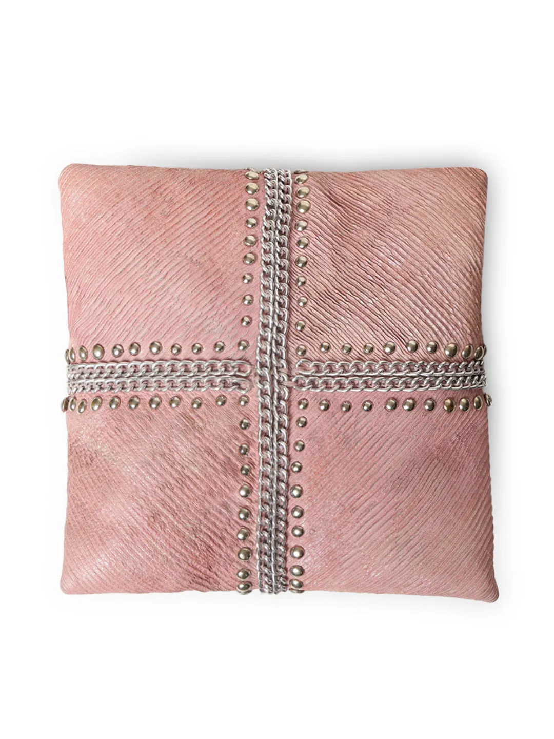SILVIA: Blush Sleek Leather Bag in Triangular Form By Art N Vintage