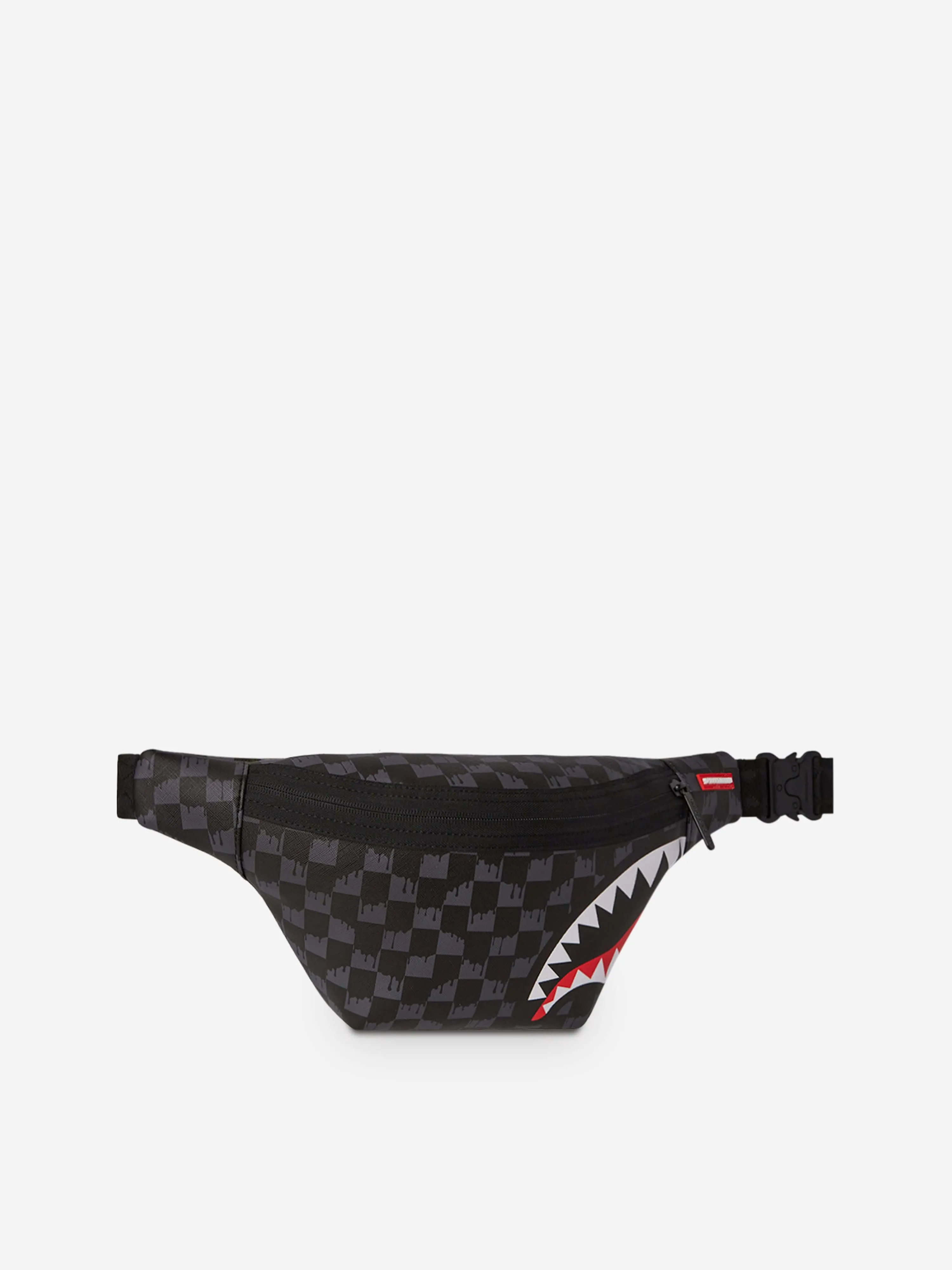 Sprayground Kids Drip Check Shark Belt Bag in Black (23cm)