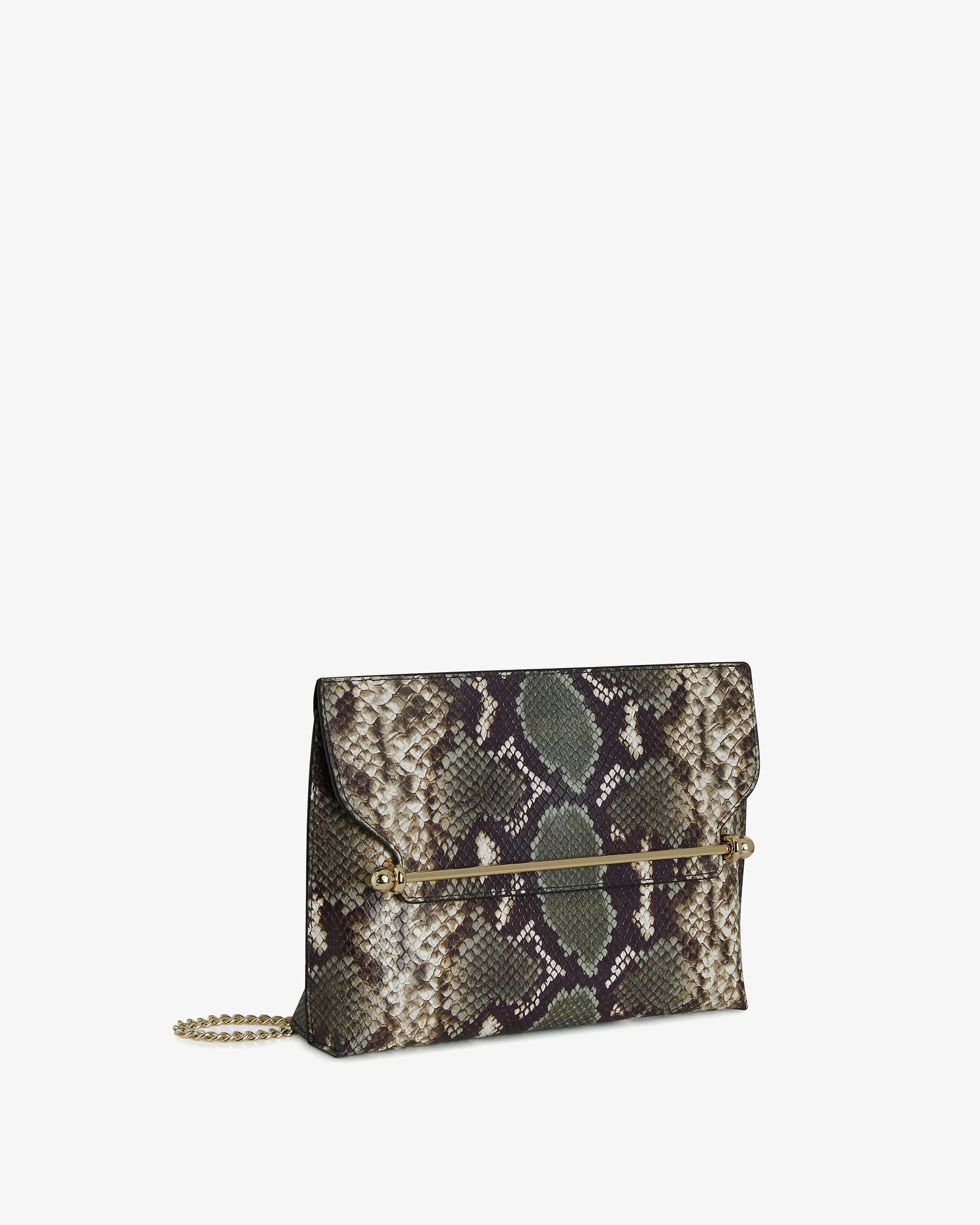 Stylist - Snake-Embossed Leather Slate Green