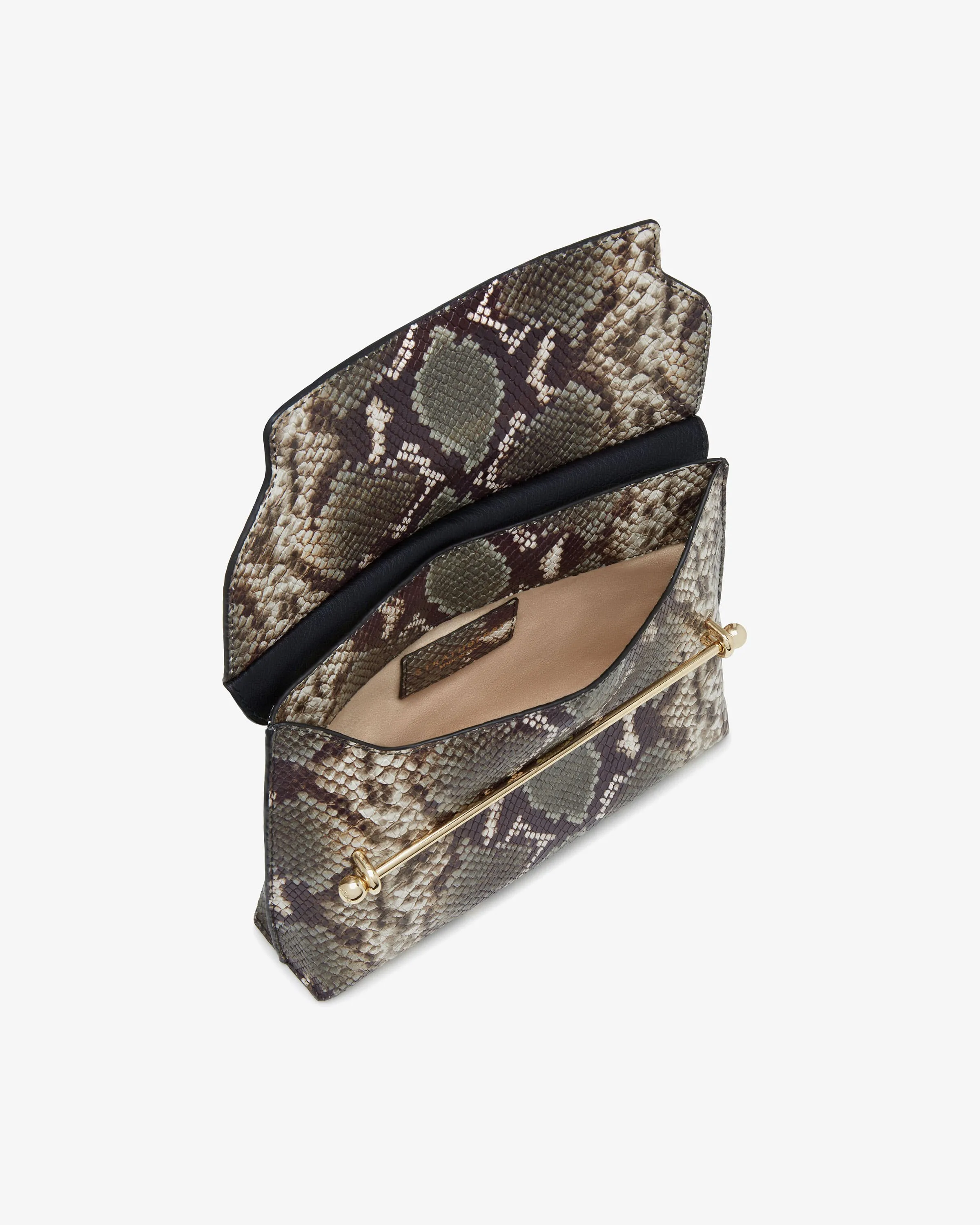 Stylist - Snake-Embossed Leather Slate Green
