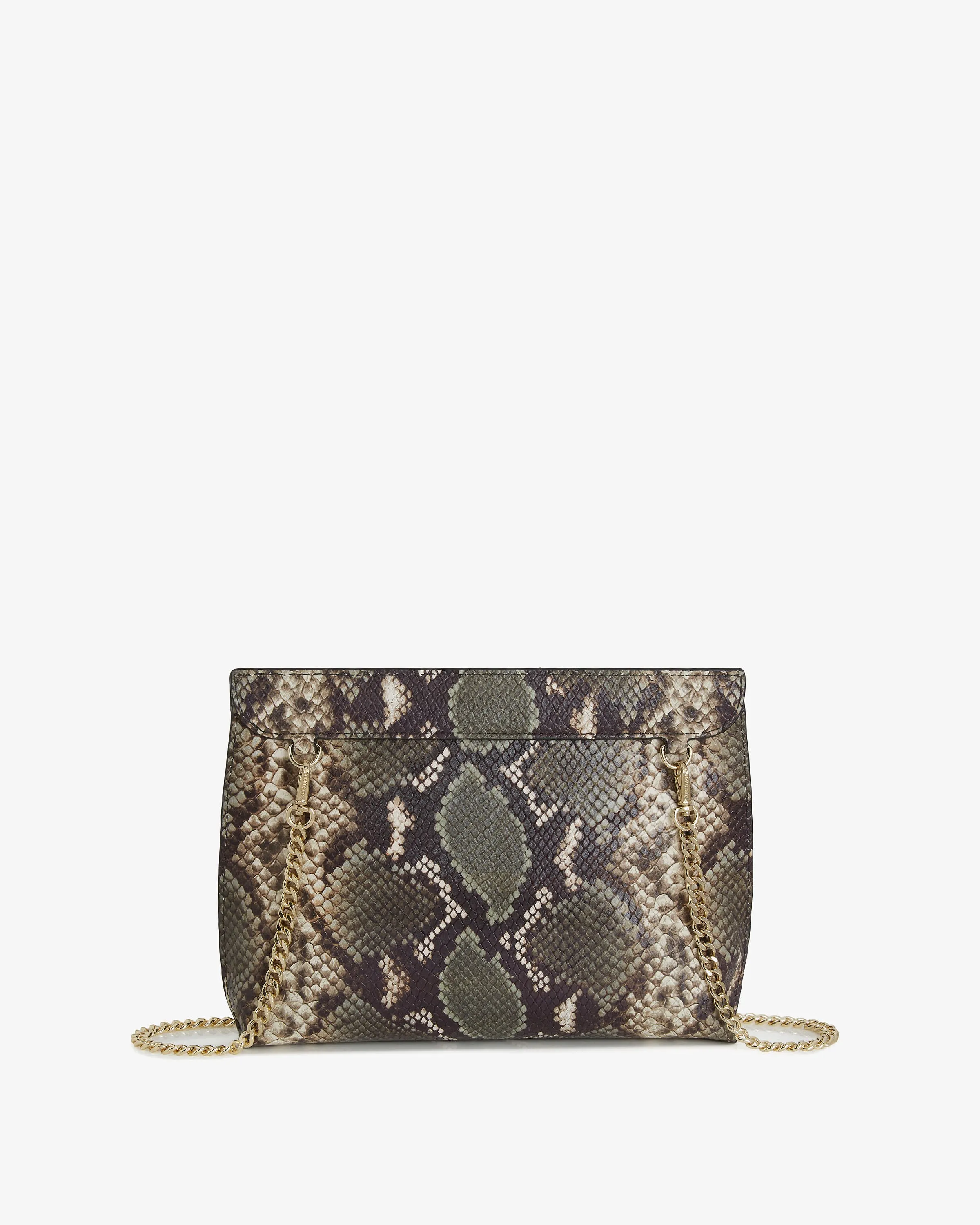 Stylist - Snake-Embossed Leather Slate Green