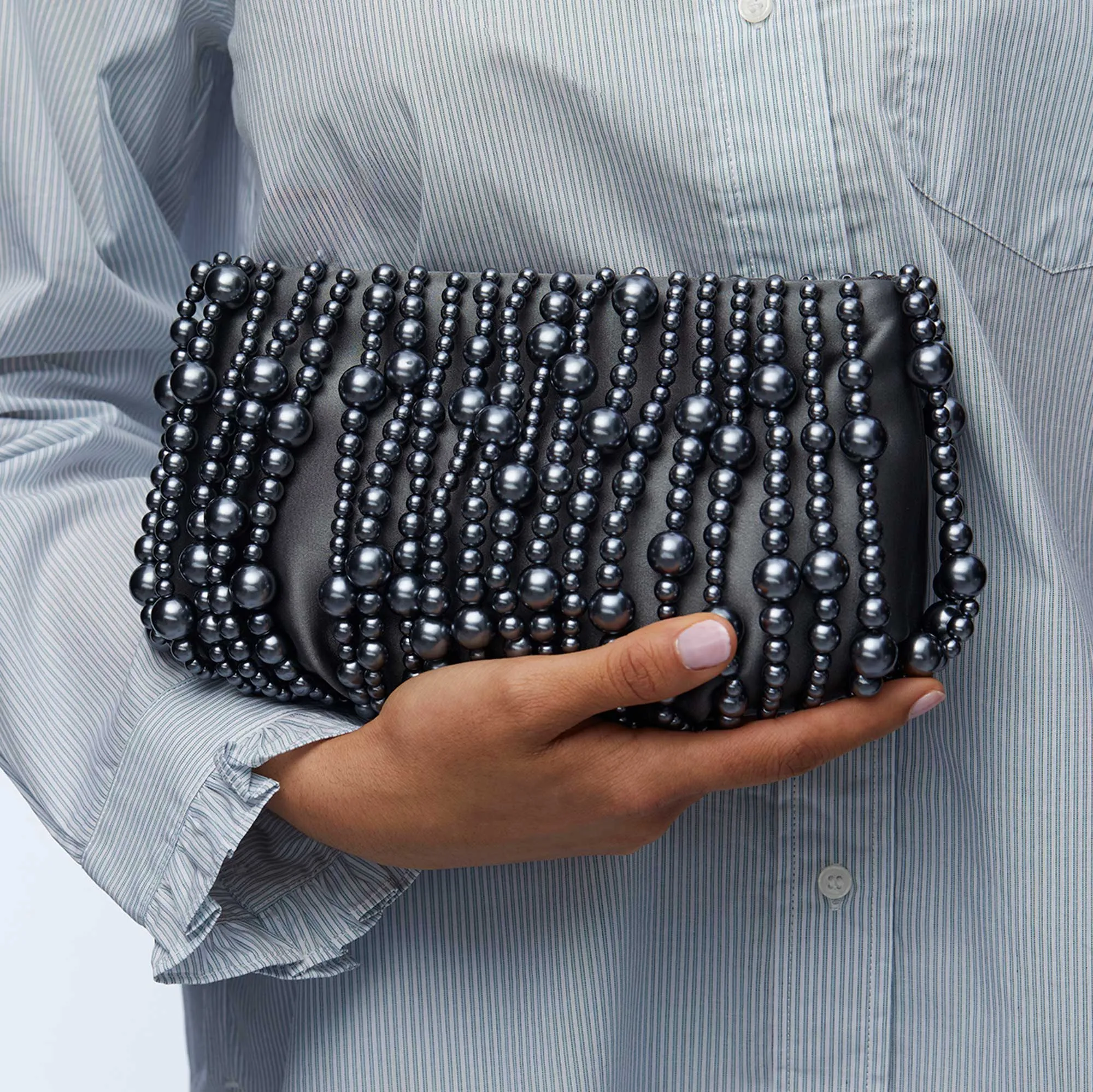TAHITIAN PEARL WILLOW BEADED CLUTCH